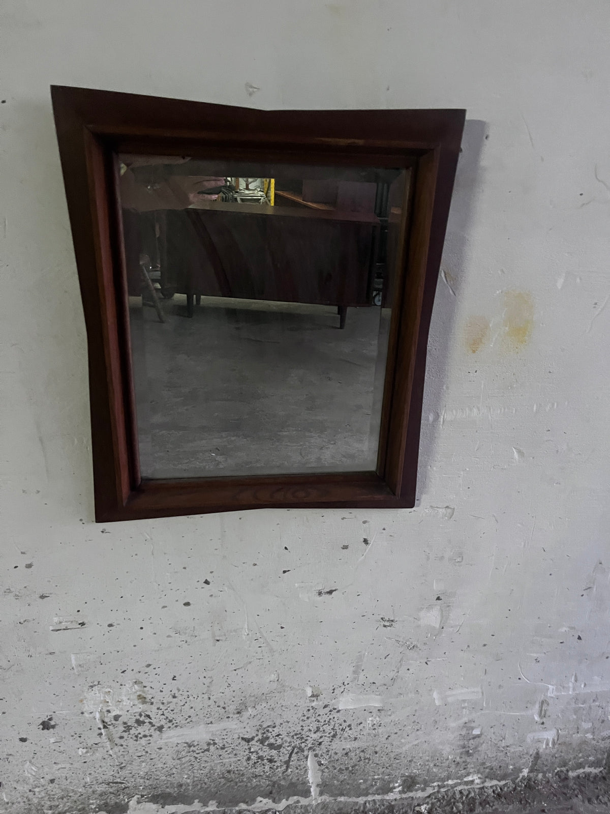 Sculptural Wooden Wall Mirror, 1960s