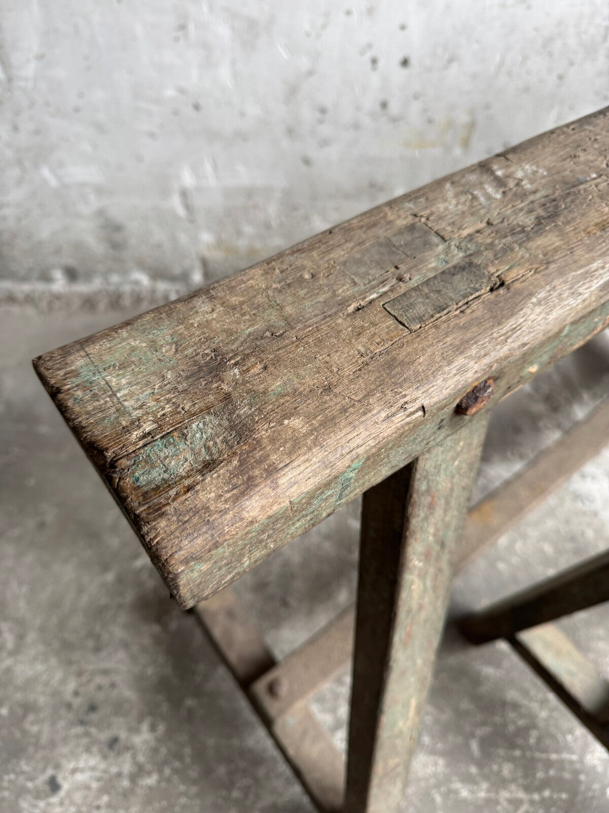 Set of 2 industrial wooden trestles – 1940s