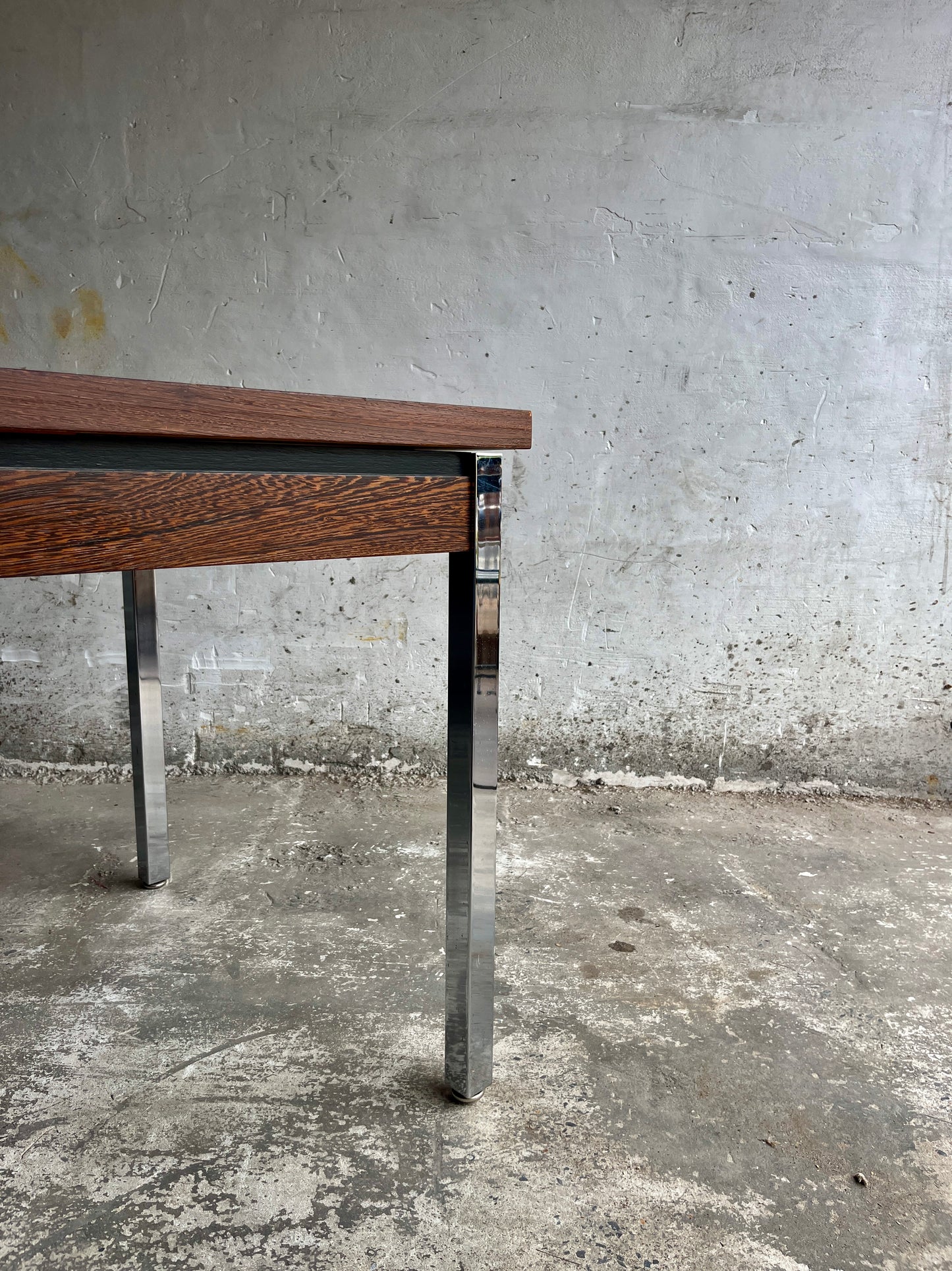 Mid-Century Belgian Dining Table with Chrome Legs