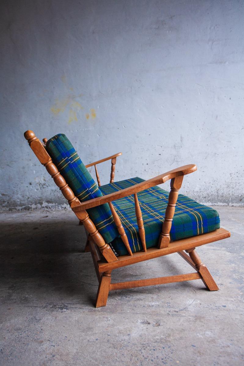 3-zitsbank van Guillerme et Chambron in ruitpatroon