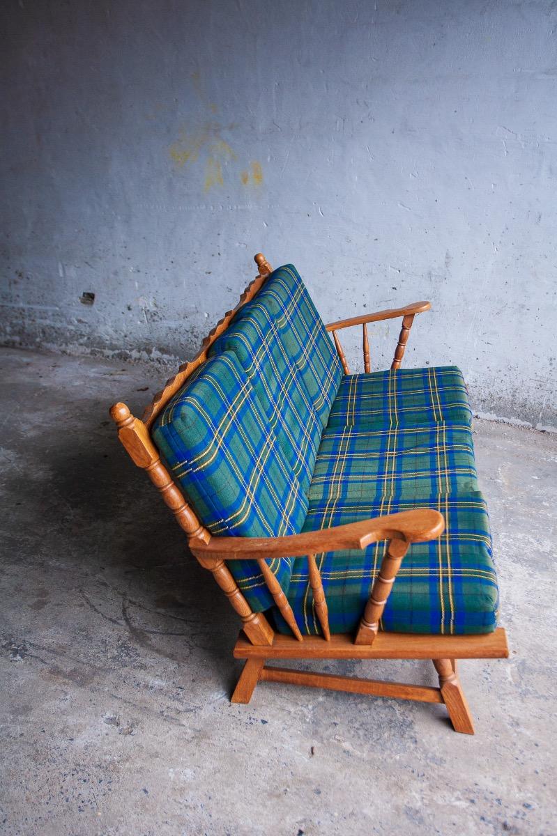 3-zitsbank van Guillerme et Chambron in ruitpatroon