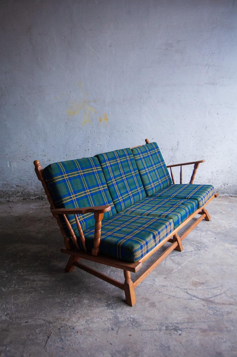 3-zitsbank van Guillerme et Chambron in ruitpatroon