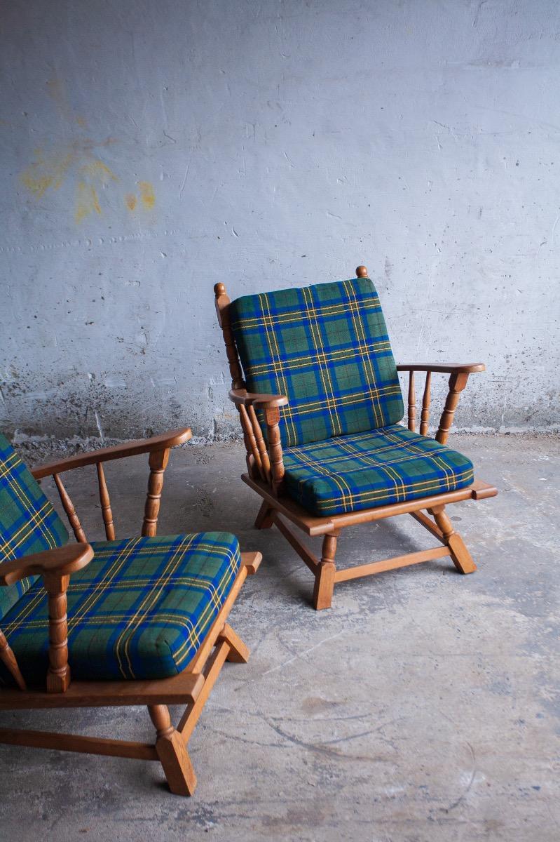 3-zitsbank van Guillerme et Chambron in ruitpatroon