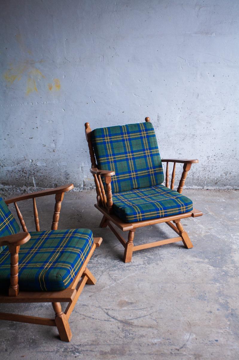 3-zitsbank van Guillerme et Chambron in ruitpatroon