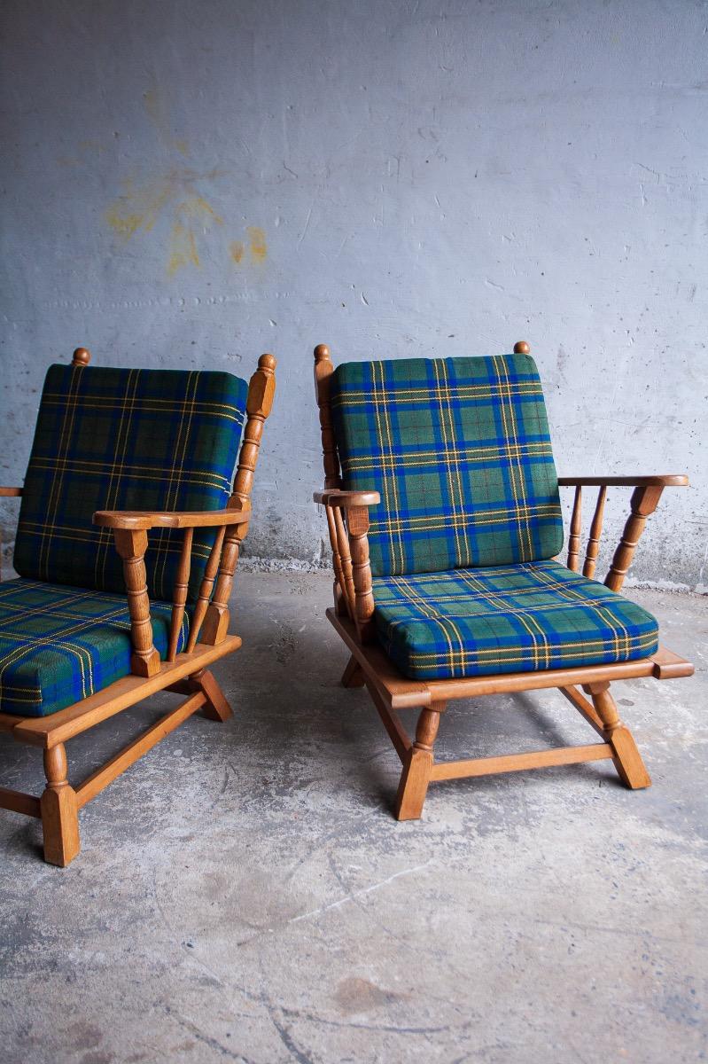 3-zitsbank van Guillerme et Chambron in ruitpatroon