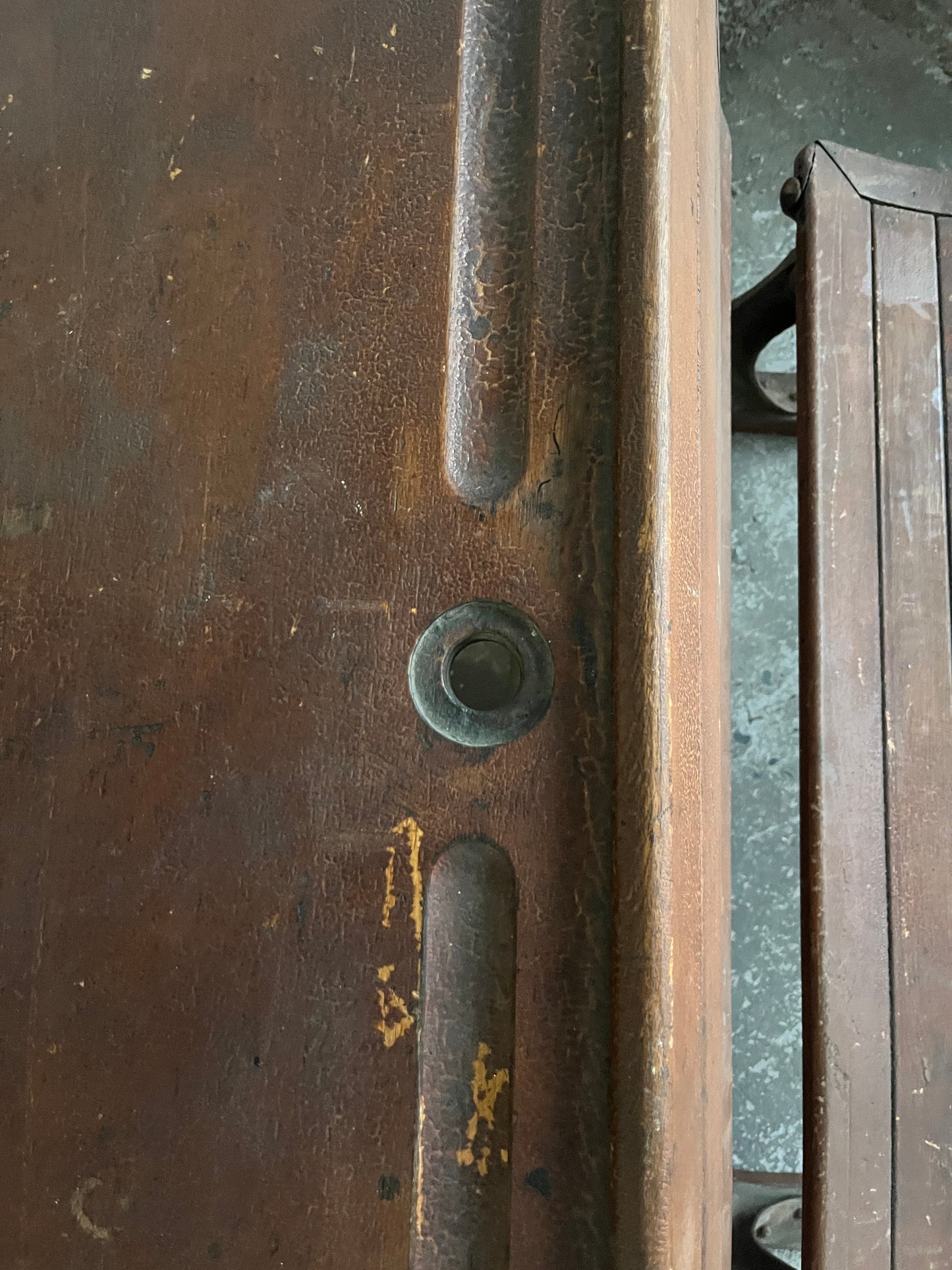 Early 20th-Century Double School Desk with Cast Iron Frame