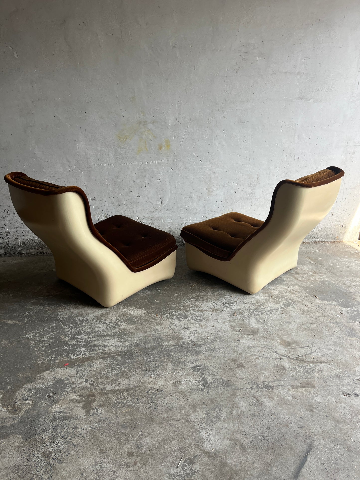 Airborne Modular 4-Seater Sofa in Brown Velvet, 1970s