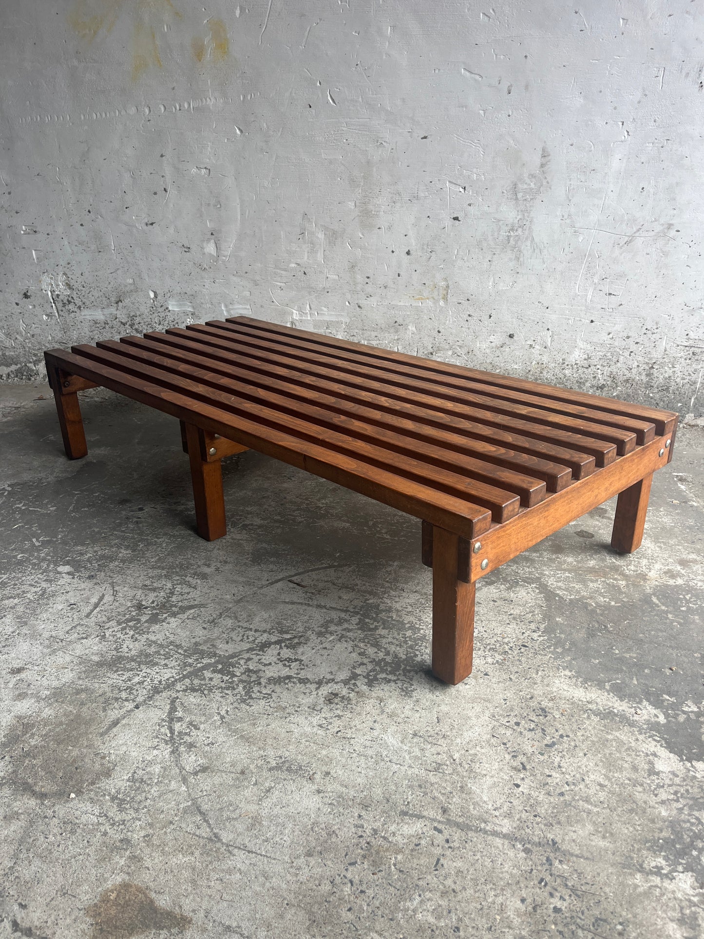 Slatted Wooden Bench / Coffee Table