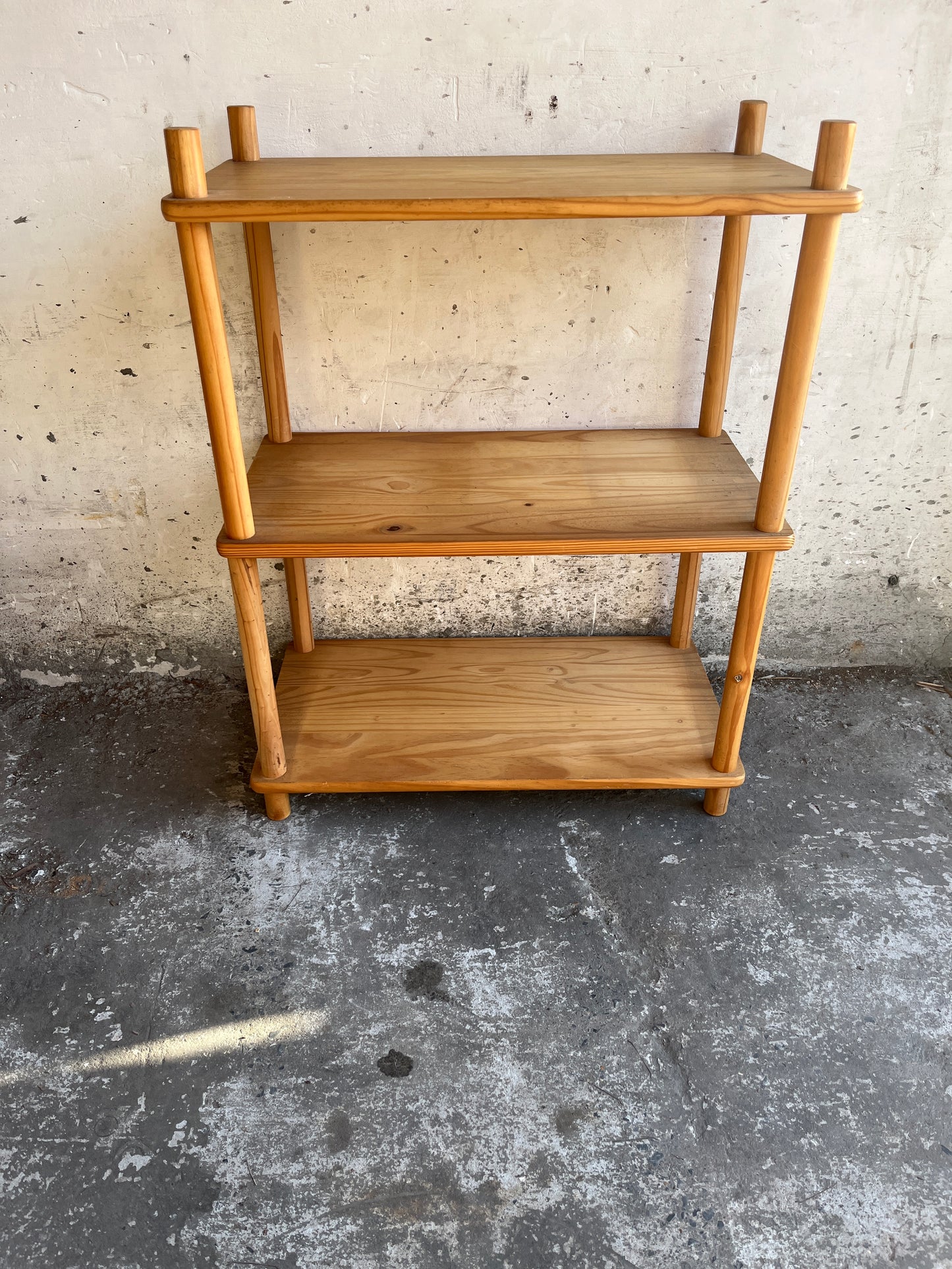 Vintage Pine Wooden Shelving Unit – 1970s