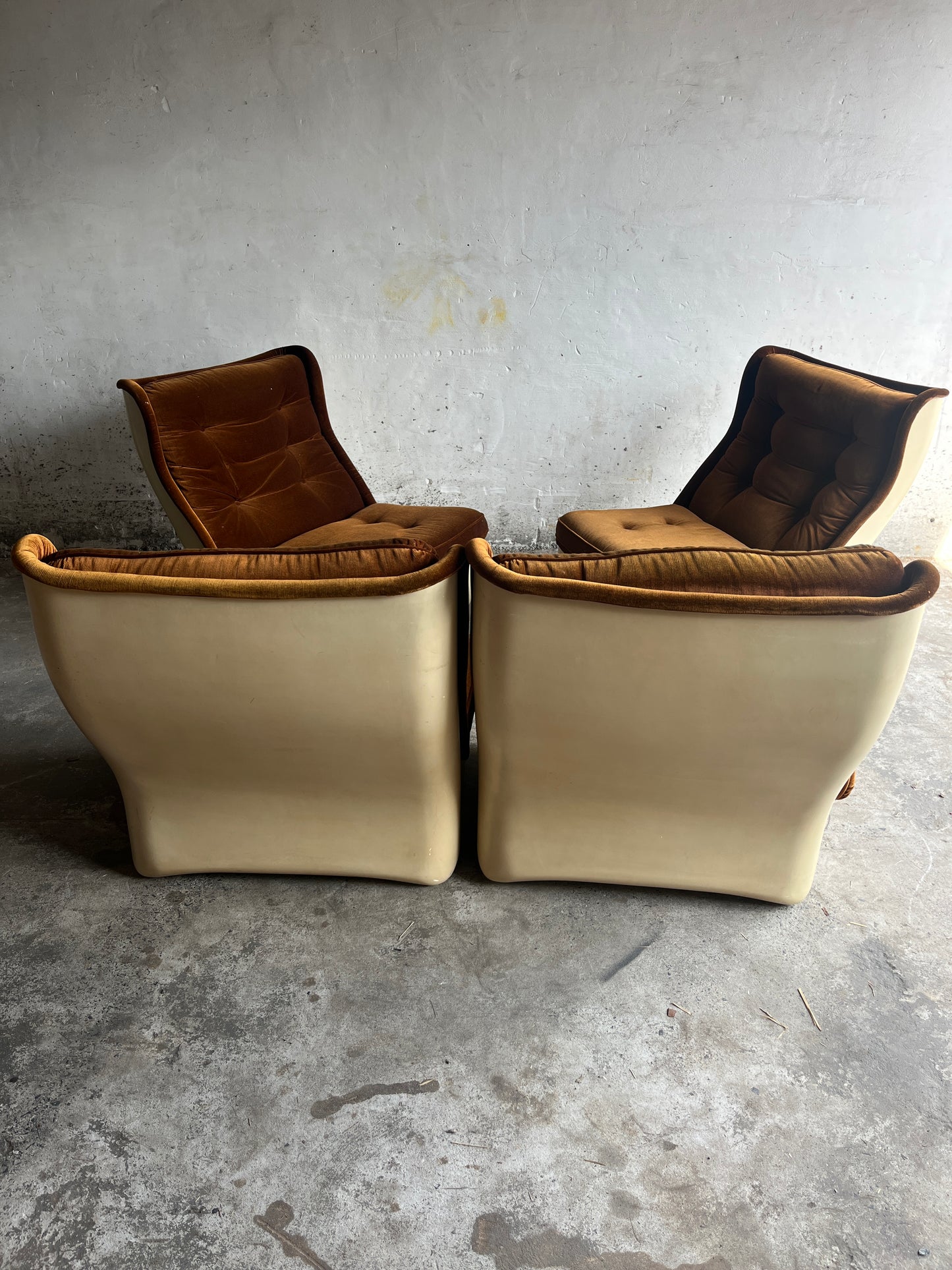 Airborne Modular 4-Seater Sofa in Brown Velvet, 1970s