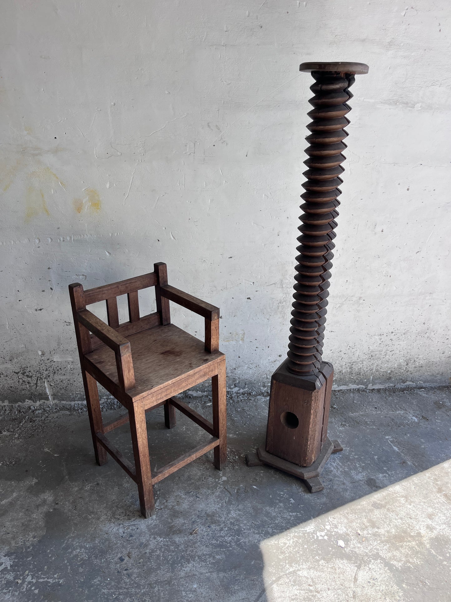 Brutalist Oak Children’s Chair, 1950s–1960s