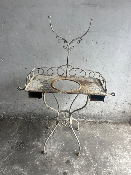 Antique French Wrought Iron Washstand, 19th Century