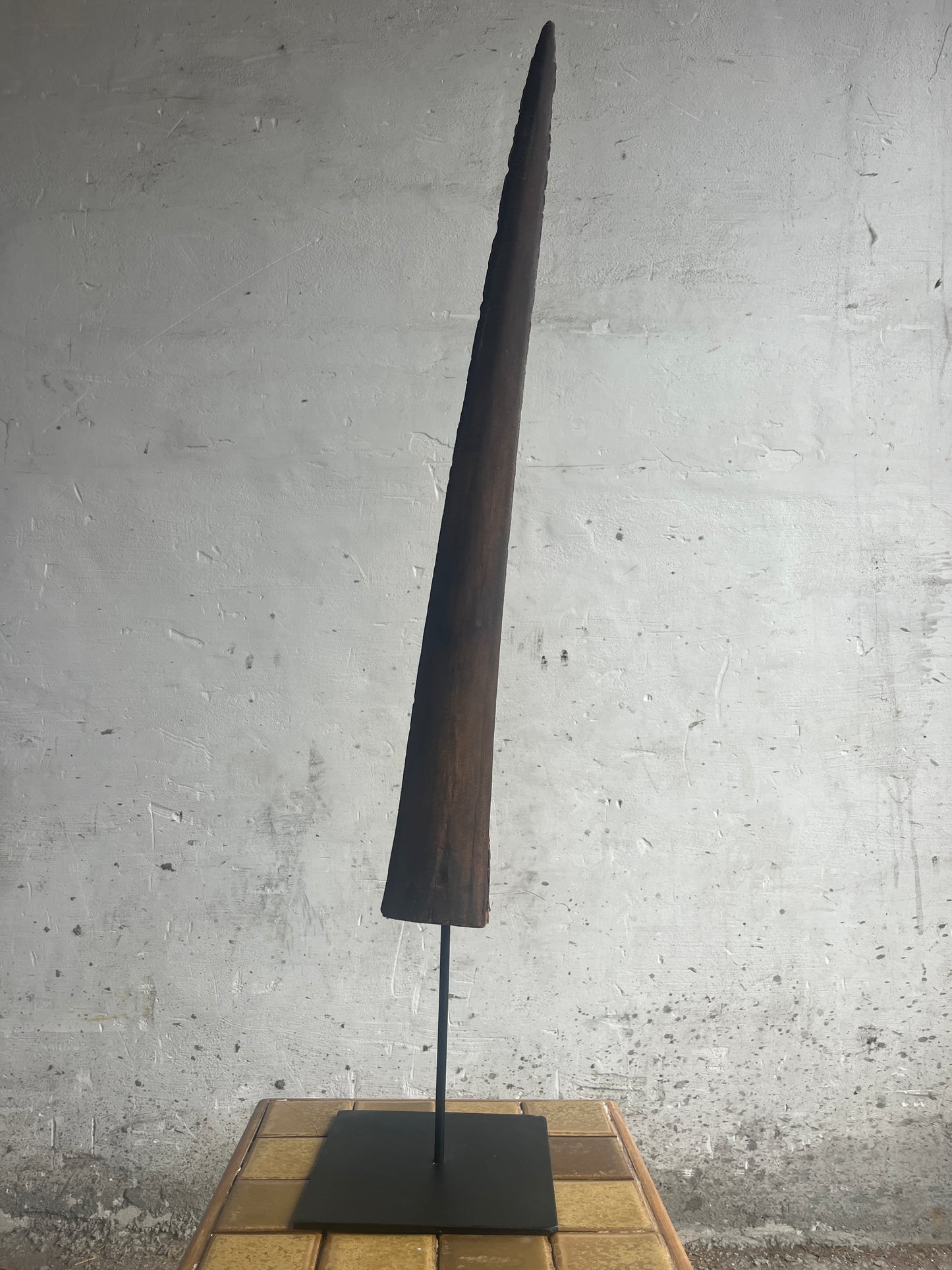 Antique Swordfish Rostrum on Stand – 103 cm Total Height