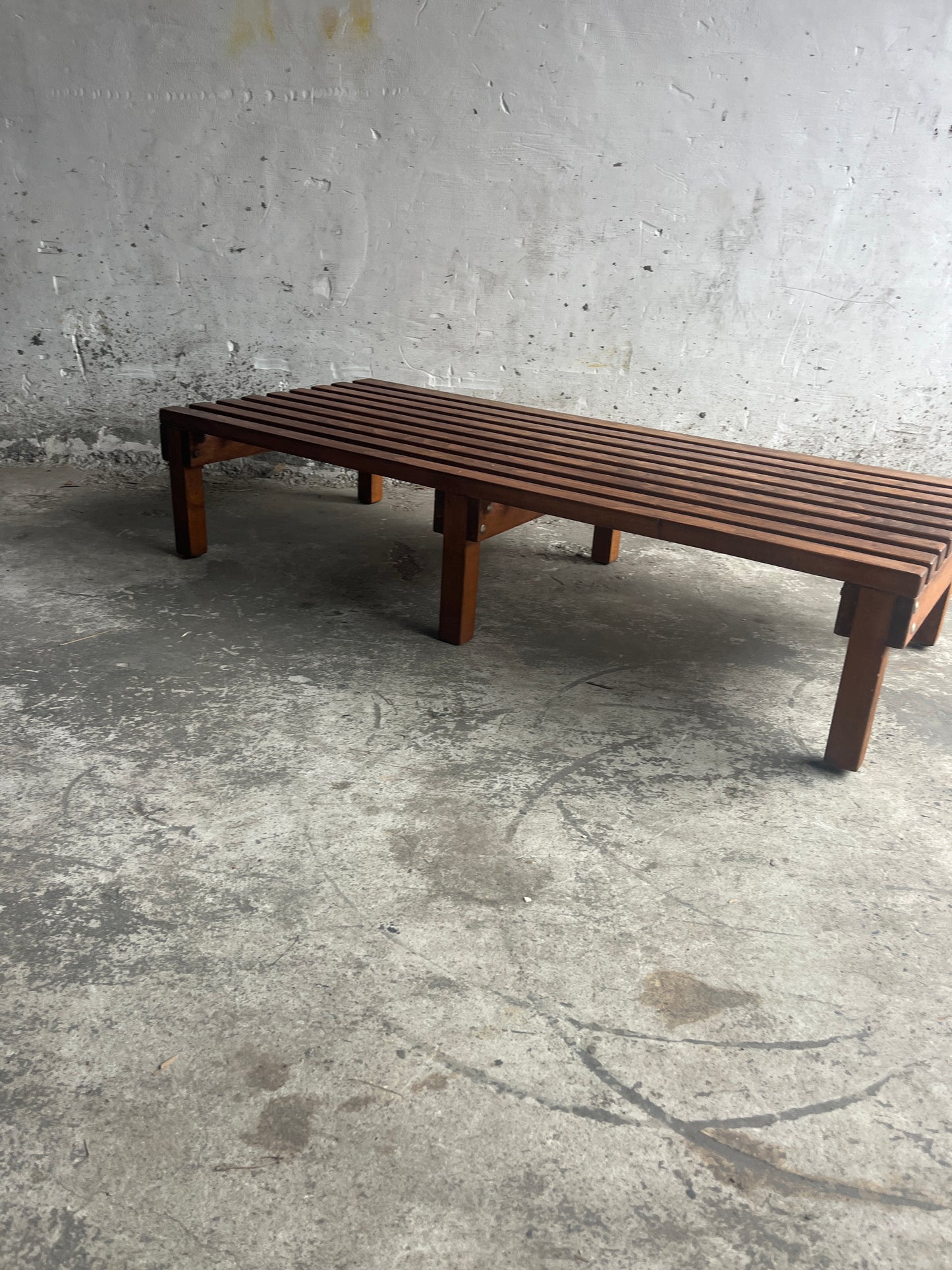 Slatted Wooden Bench / Coffee Table