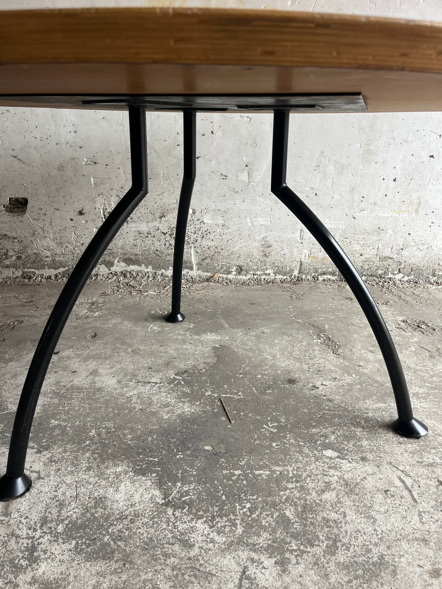 Round Dining Table with Rotating Black Center Disc