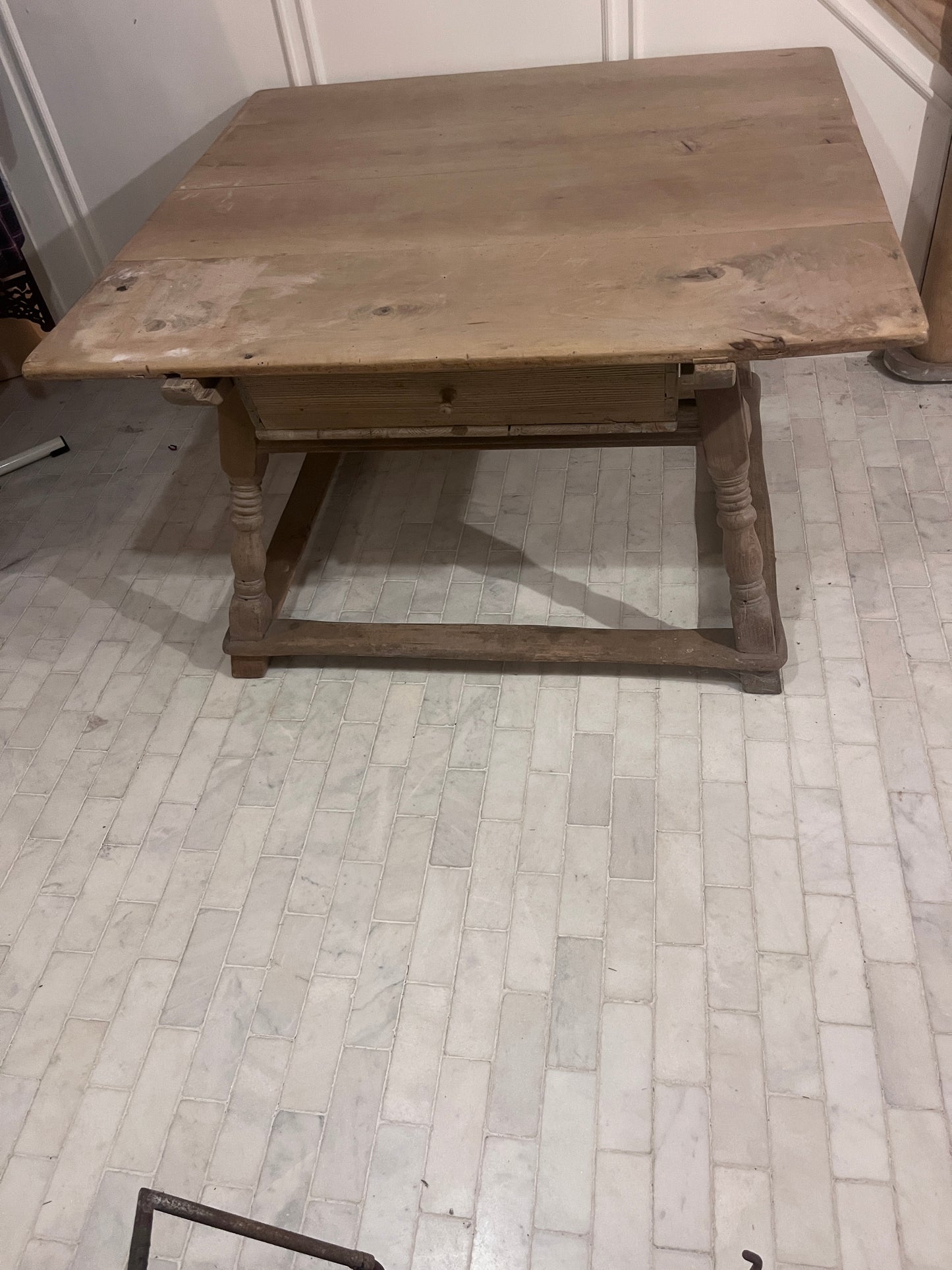 19th Century Antique Merchant’s Pay Table in Solid Wood