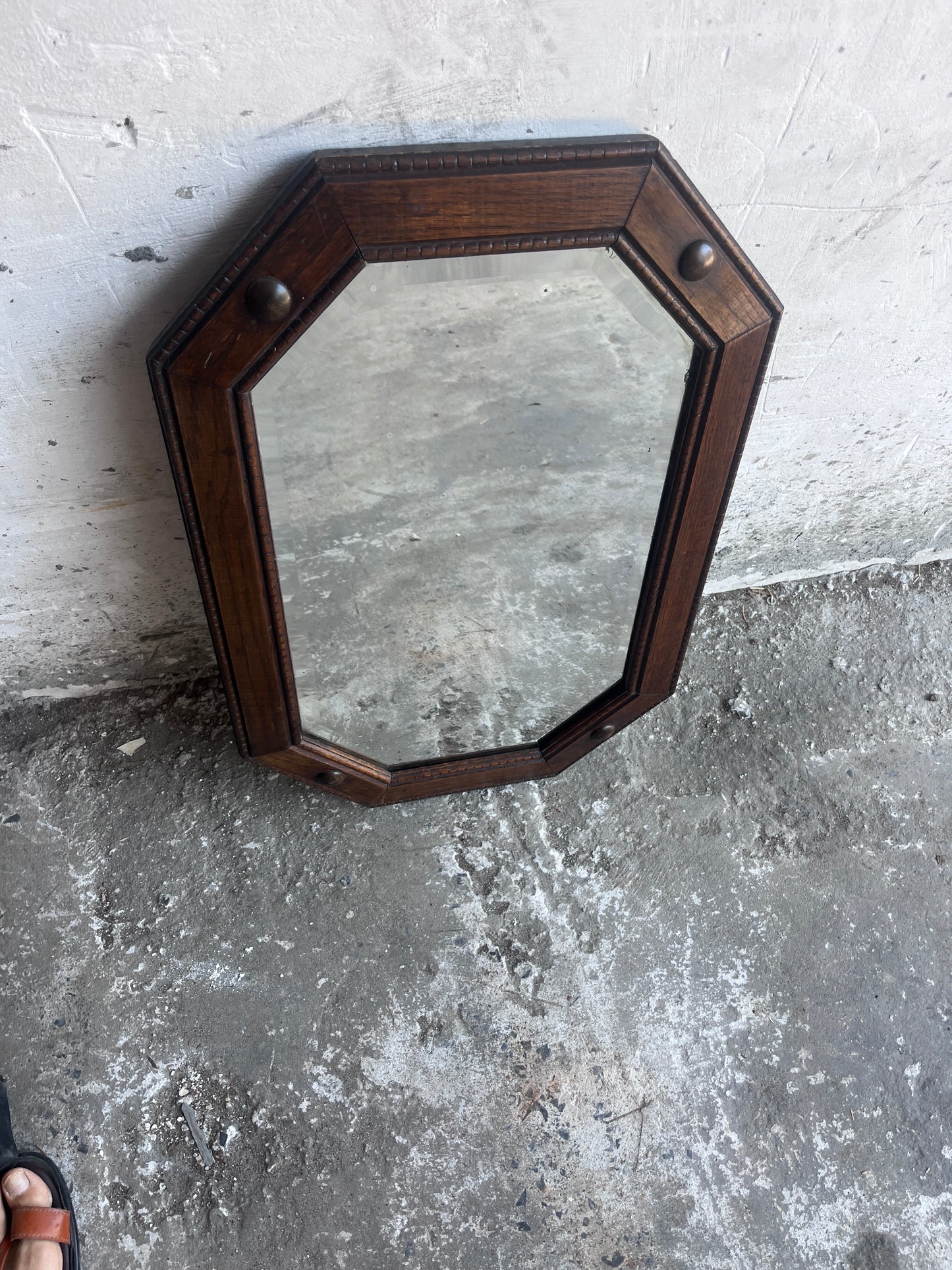 English Arts & Crafts / Art Deco Octagonal Wall Mirror, 1920s–1930s