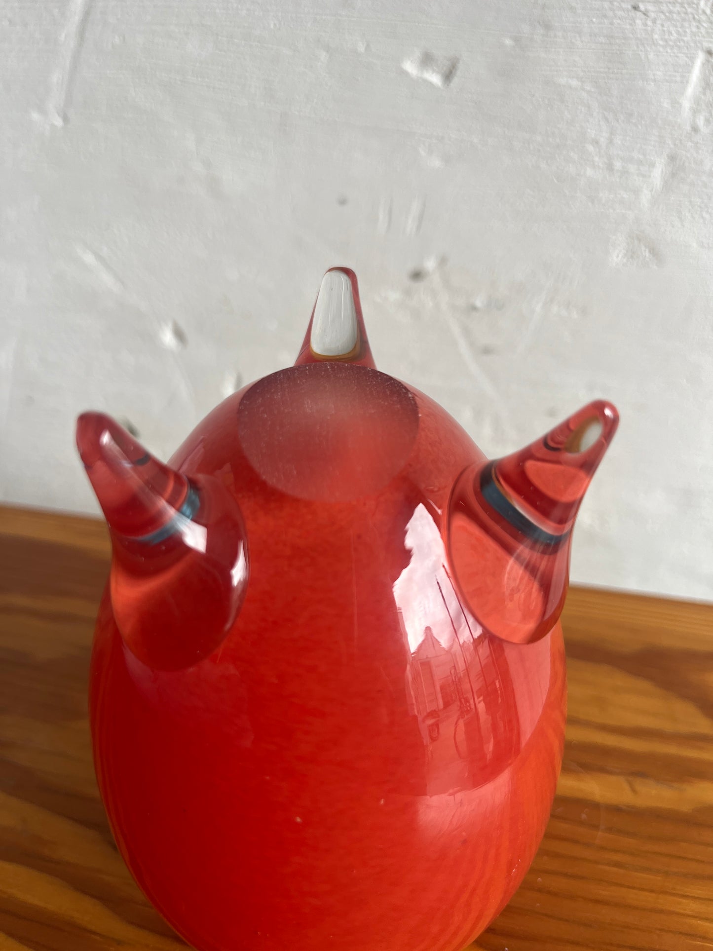 Murano Red Sommerso Art Glass Vase on Tripod Feet (1960s)