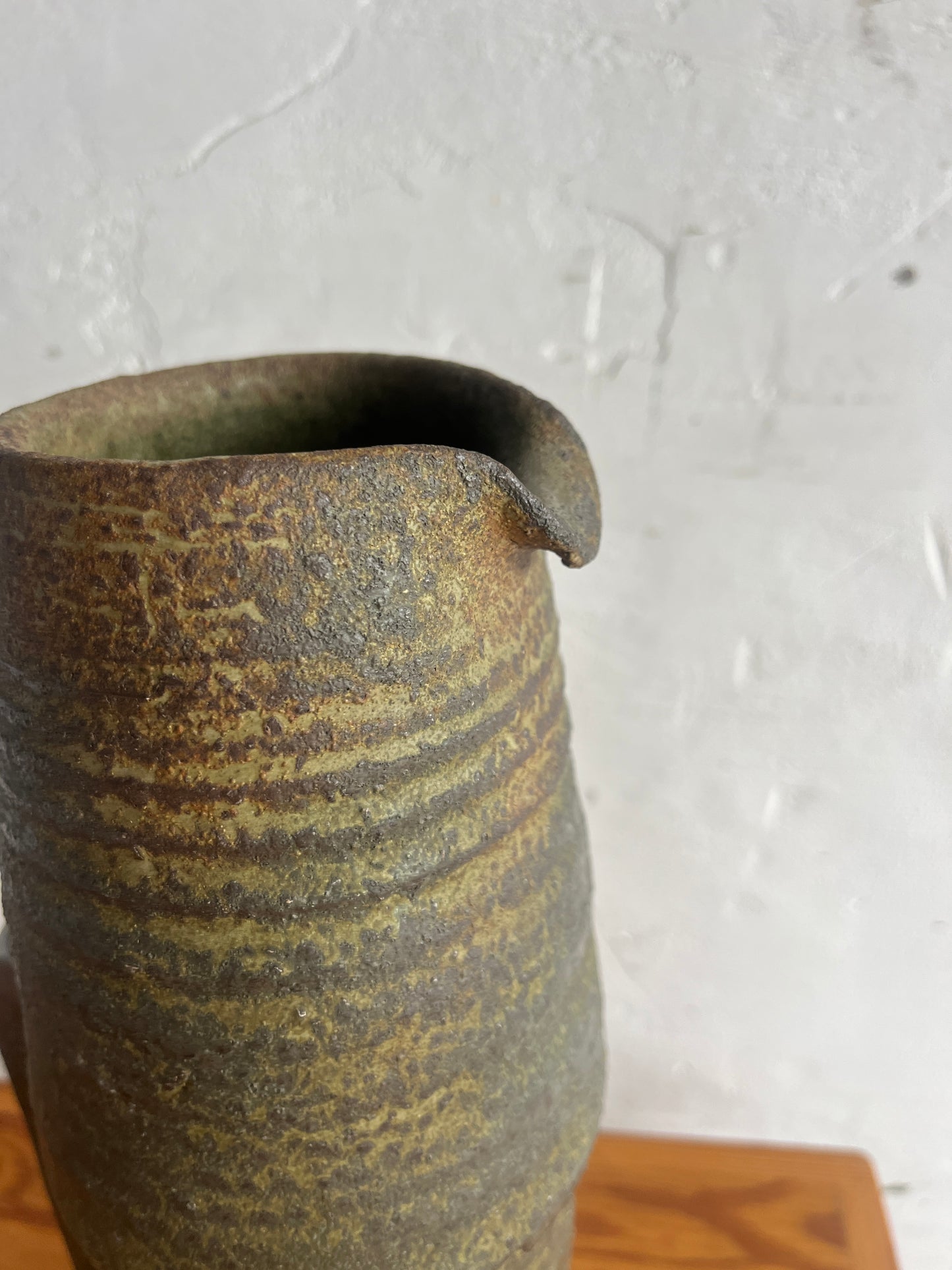 Brutalist Studio Pottery Pitcher by Ostend Ceramicist (1960s)