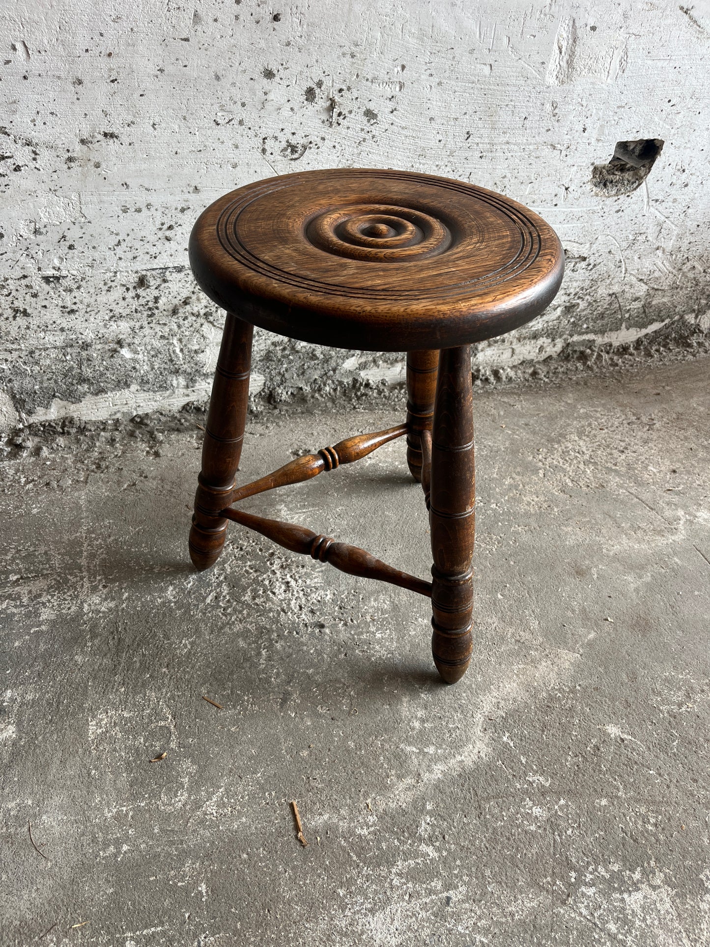 Turned Wood Stool – French Work Attributed to Charles Dudouyt, Circa 1950