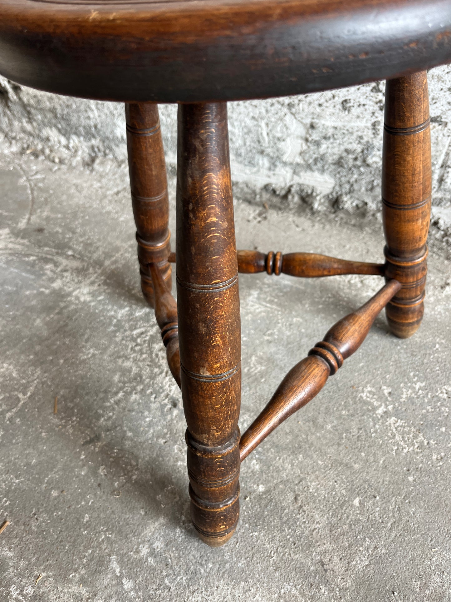Turned Wood Stool – French Work Attributed to Charles Dudouyt, Circa 1950