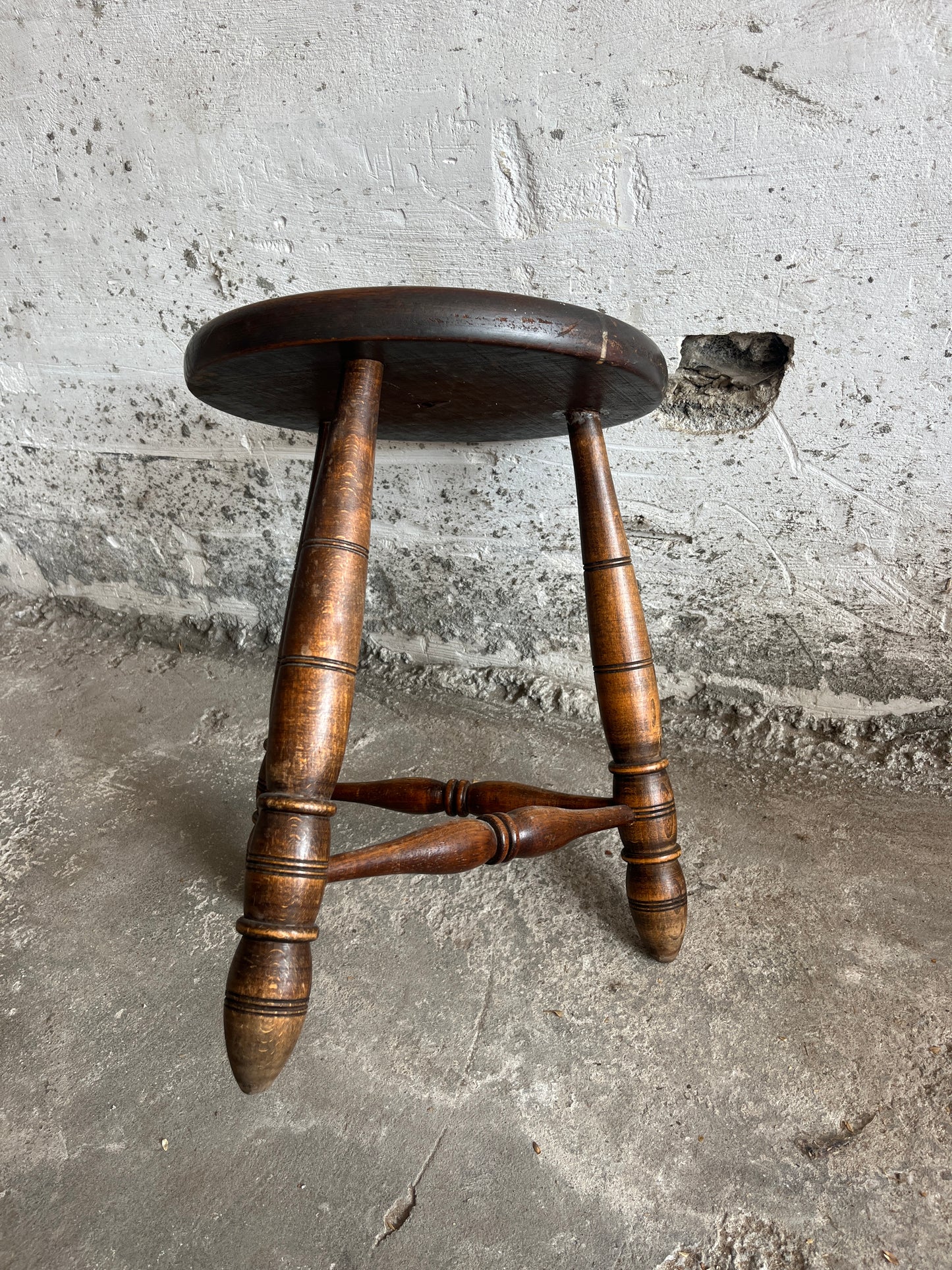 Turned Wood Stool – French Work Attributed to Charles Dudouyt, Circa 1950