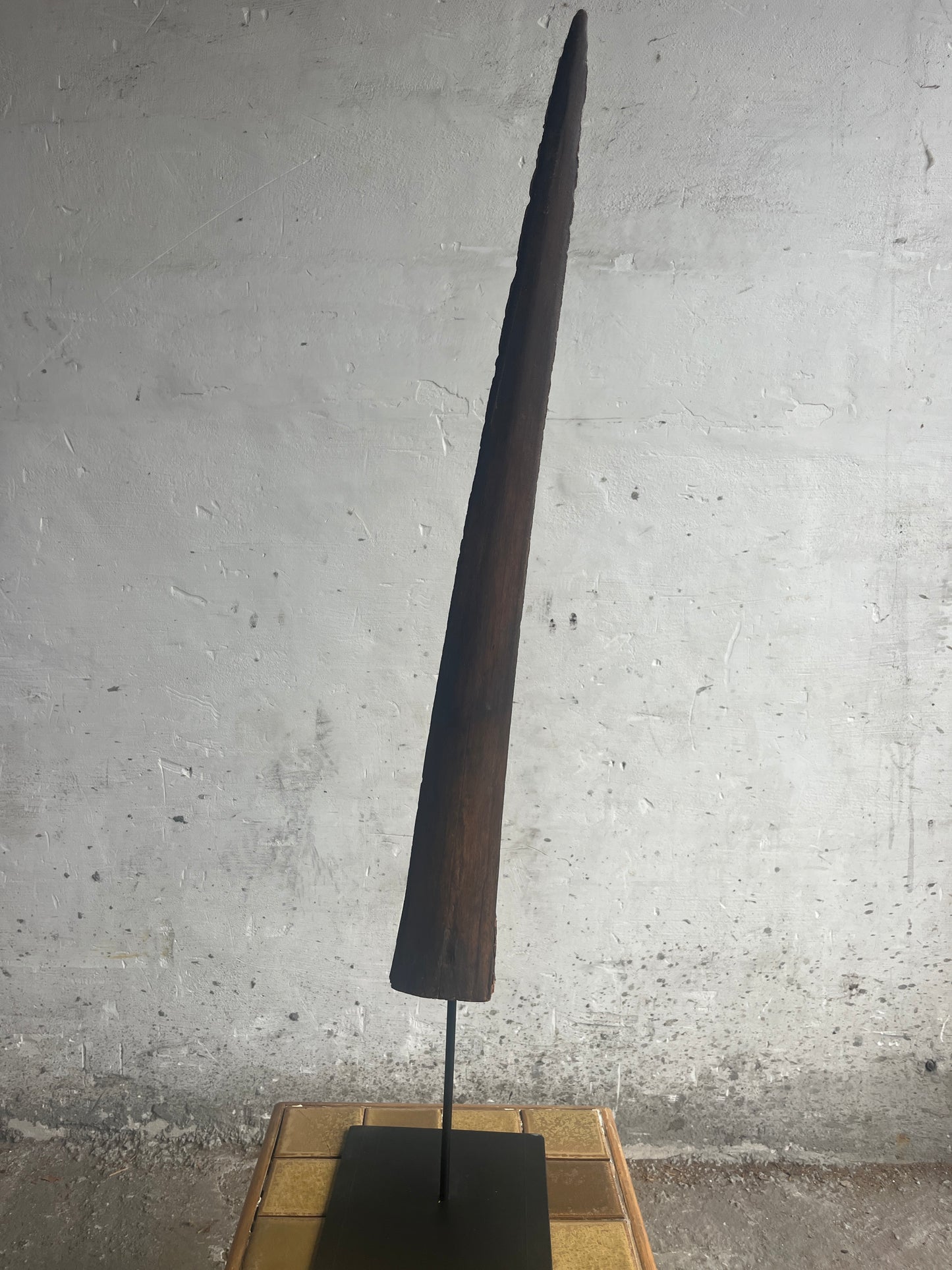 Antique Swordfish Rostrum on Stand – 103 cm Total Height