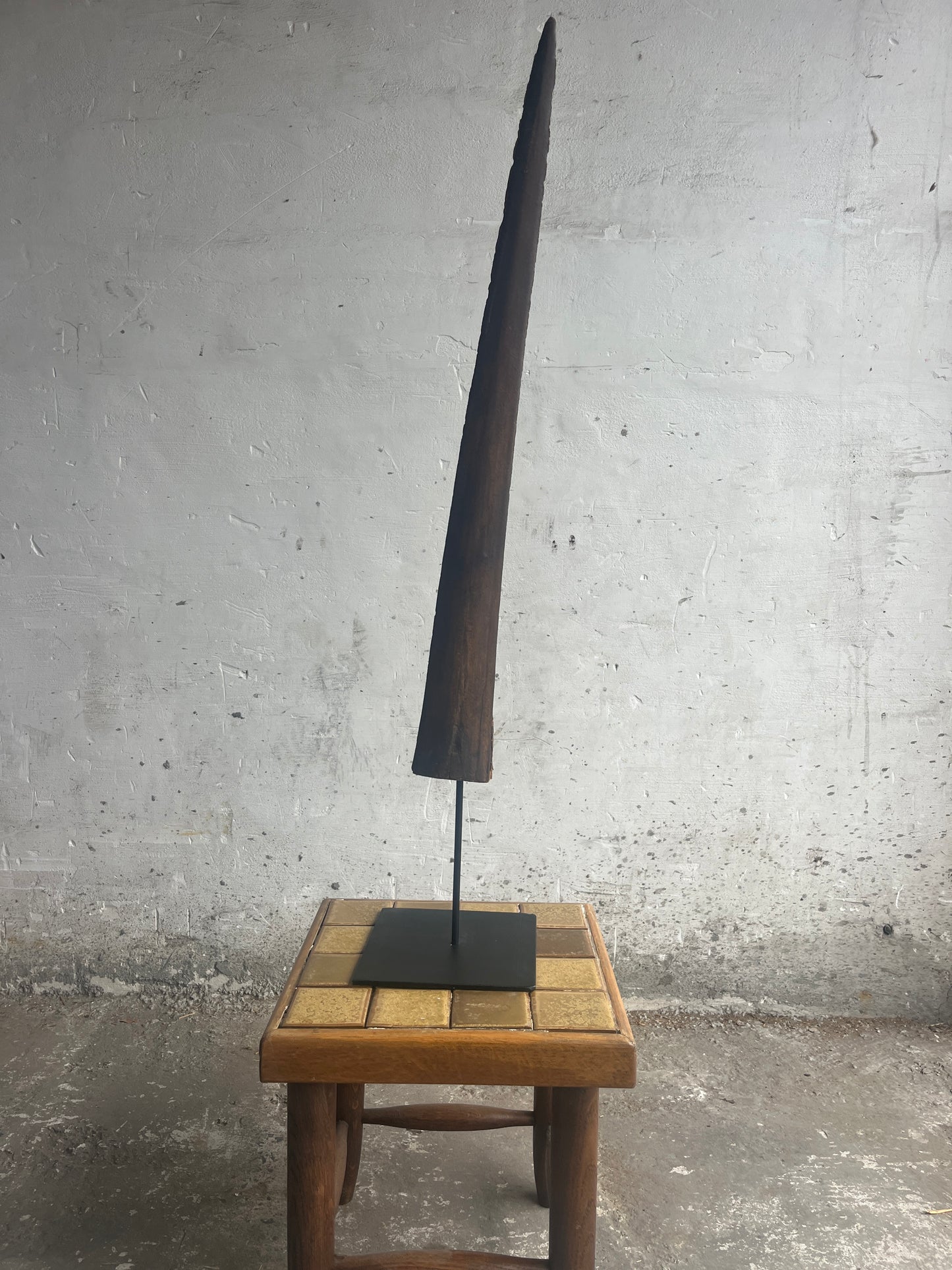 Antique Swordfish Rostrum on Stand – 103 cm Total Height