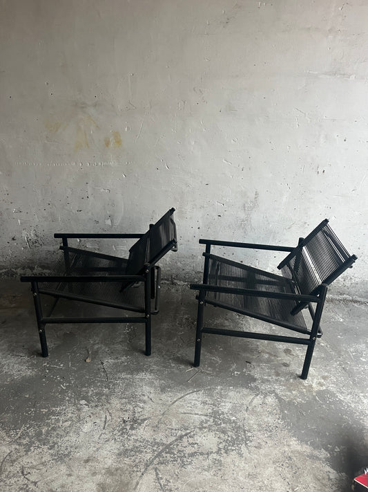 Set of 2 Spaghetti Lounge Chairs by Giandomenico Belotti for CMP Padova (1980s)