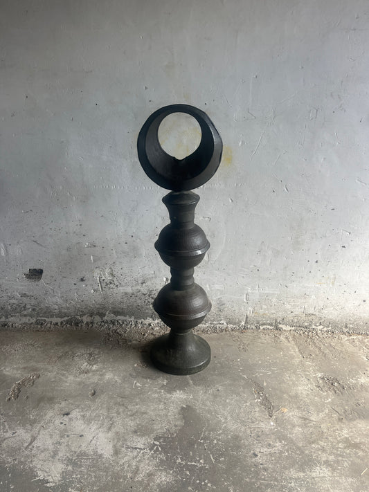 Hammered Copper Totem Sculpture, 127cm