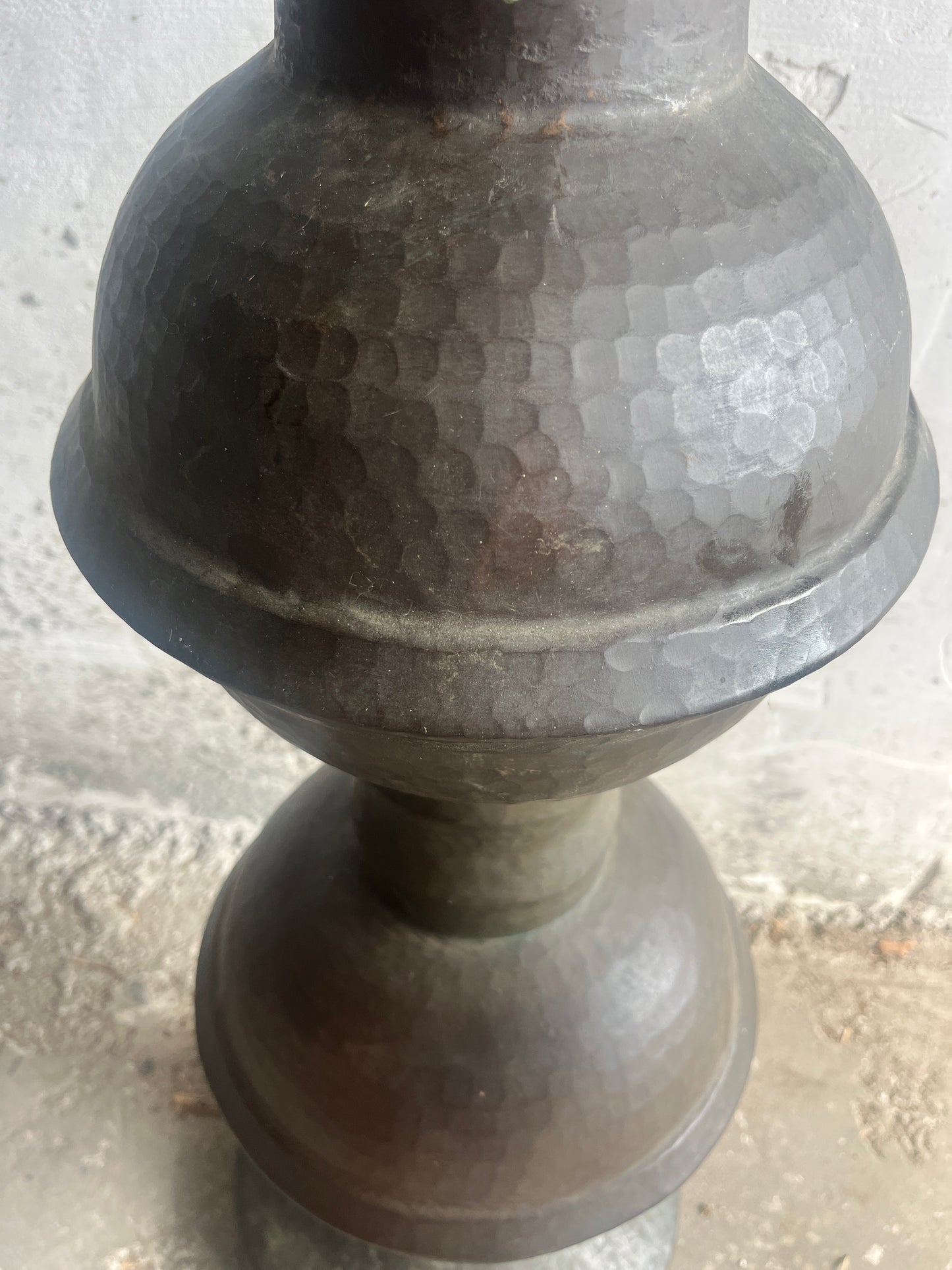 Hammered Copper Totem Sculpture, 127cm