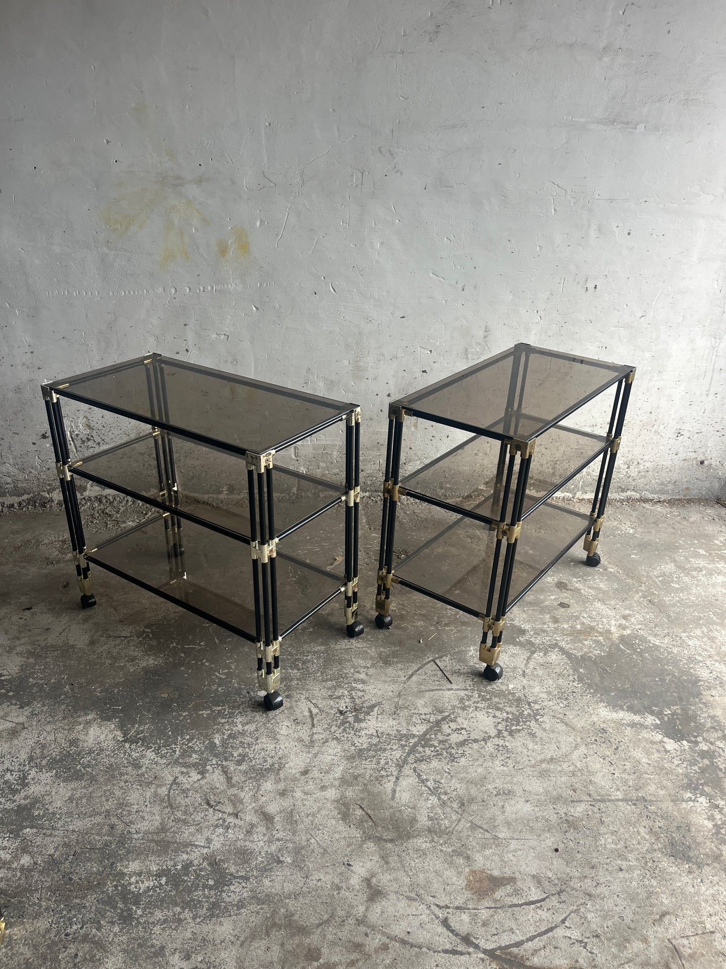 Vintage 1980s Side Table / Bar Cart Trolley
