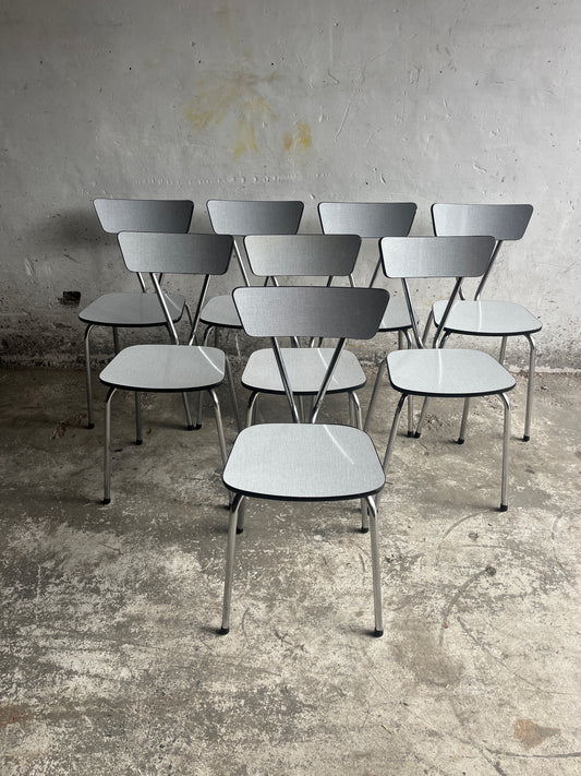 Set of 8 Vintage Dining Chairs – 1960s Design
