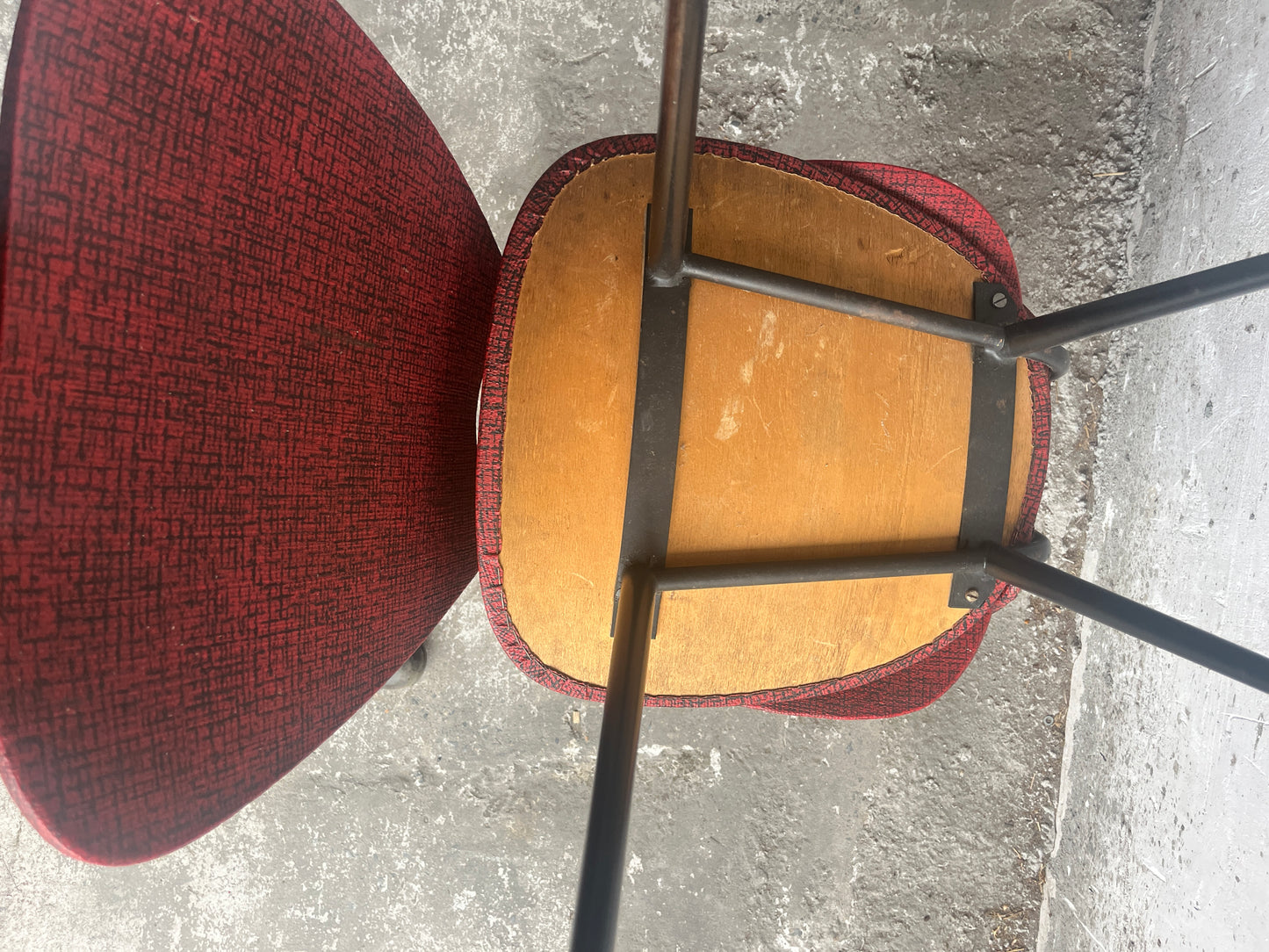 Pair of Mid-Century Red Dining Chairs