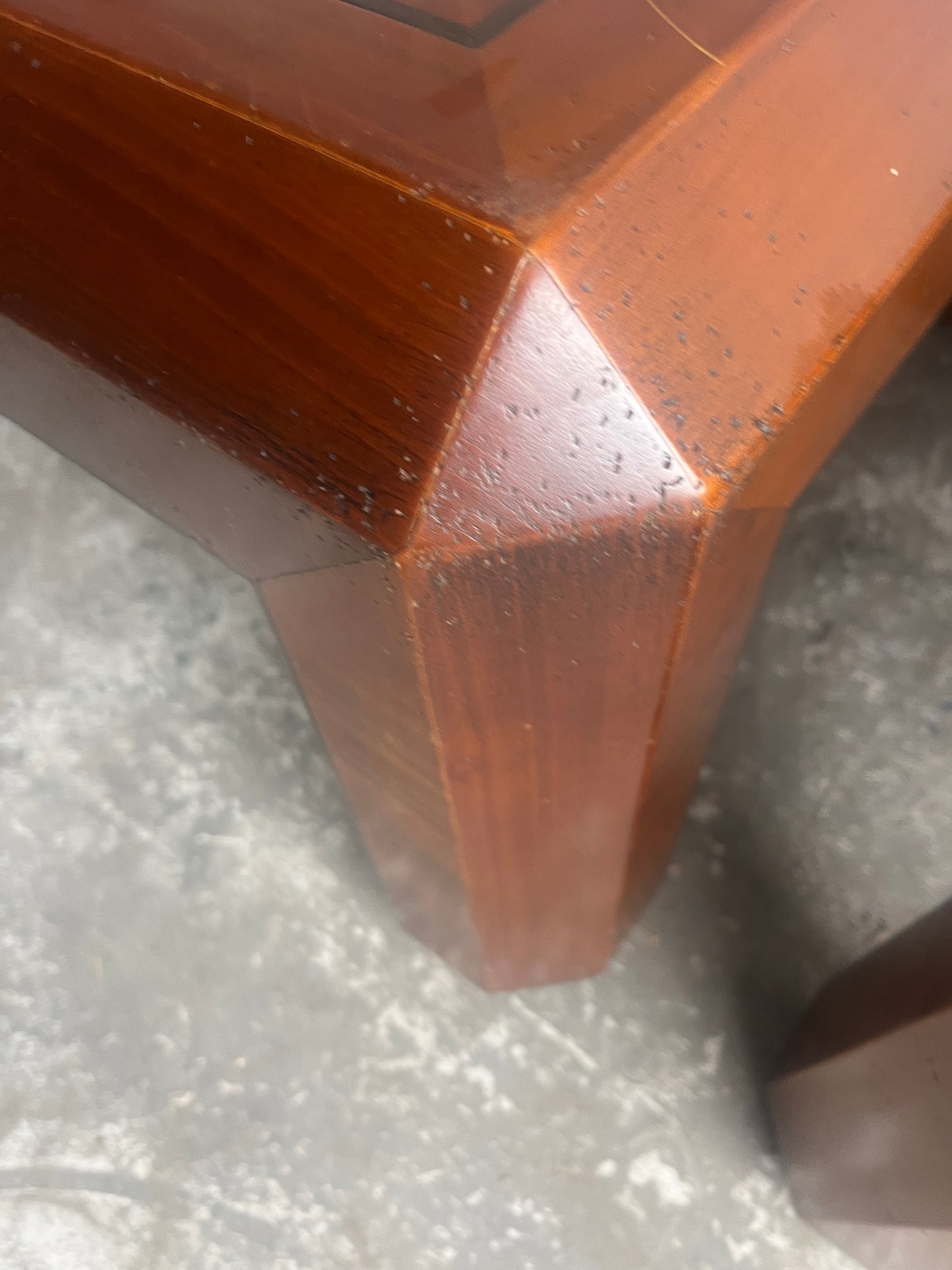 Pair of Checkered Parquet Side Tables – 1970s