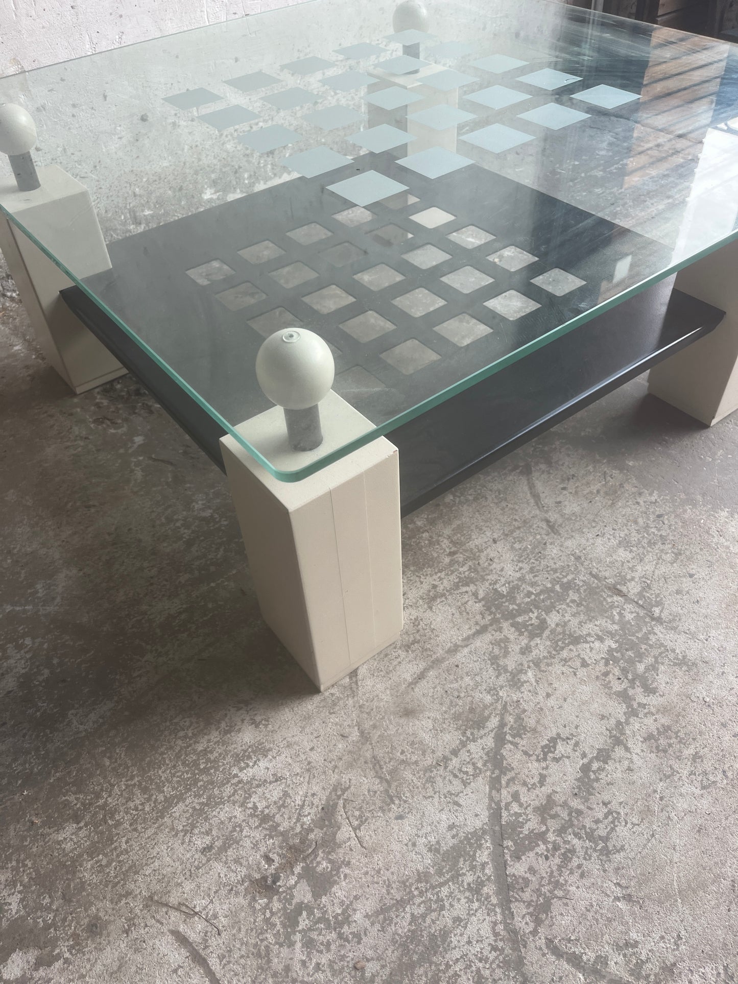 Memphis-Style Glass Coffee Table, 1980s