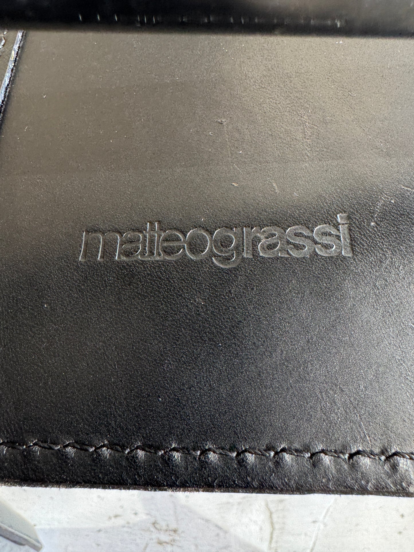 Set of 4 Matteo Grassi chairs in black leather