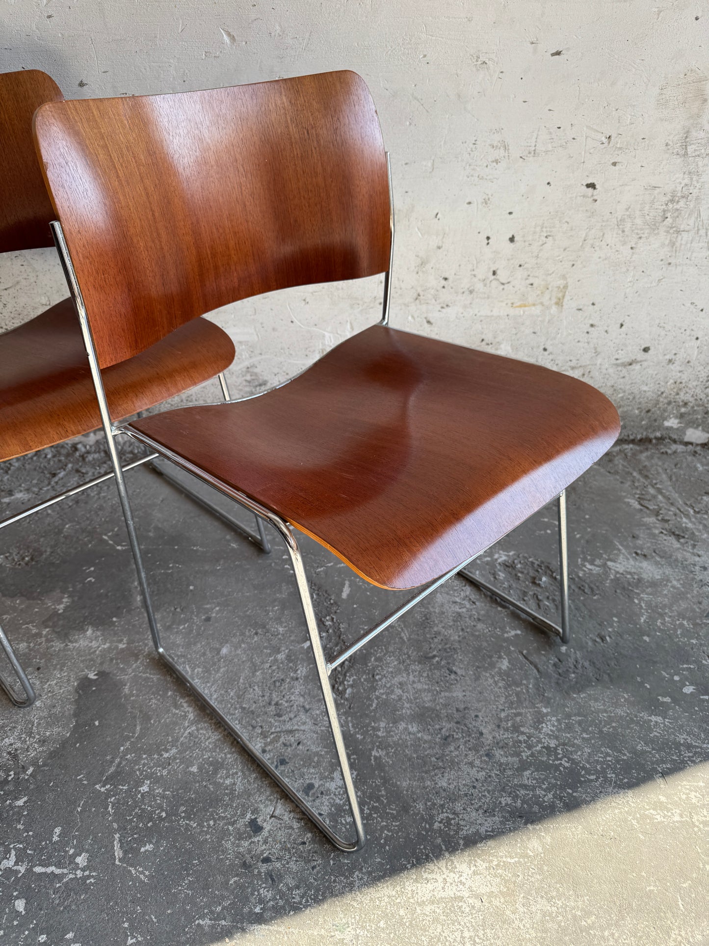 Set van 4 originele David Rowland 40/4 stoelen