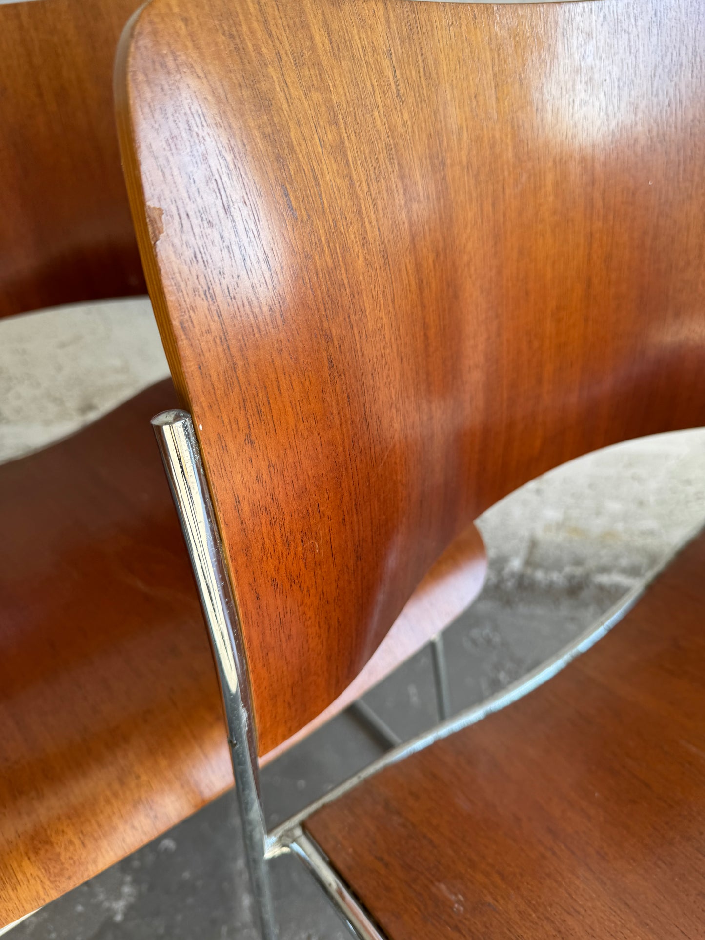 Set van 4 originele David Rowland 40/4 stoelen
