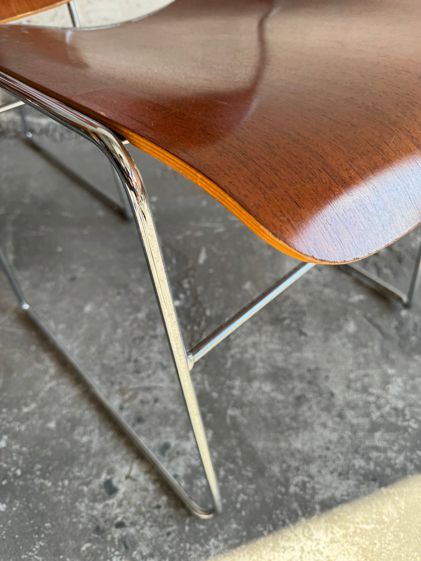 Set van 4 originele David Rowland 40/4 stoelen
