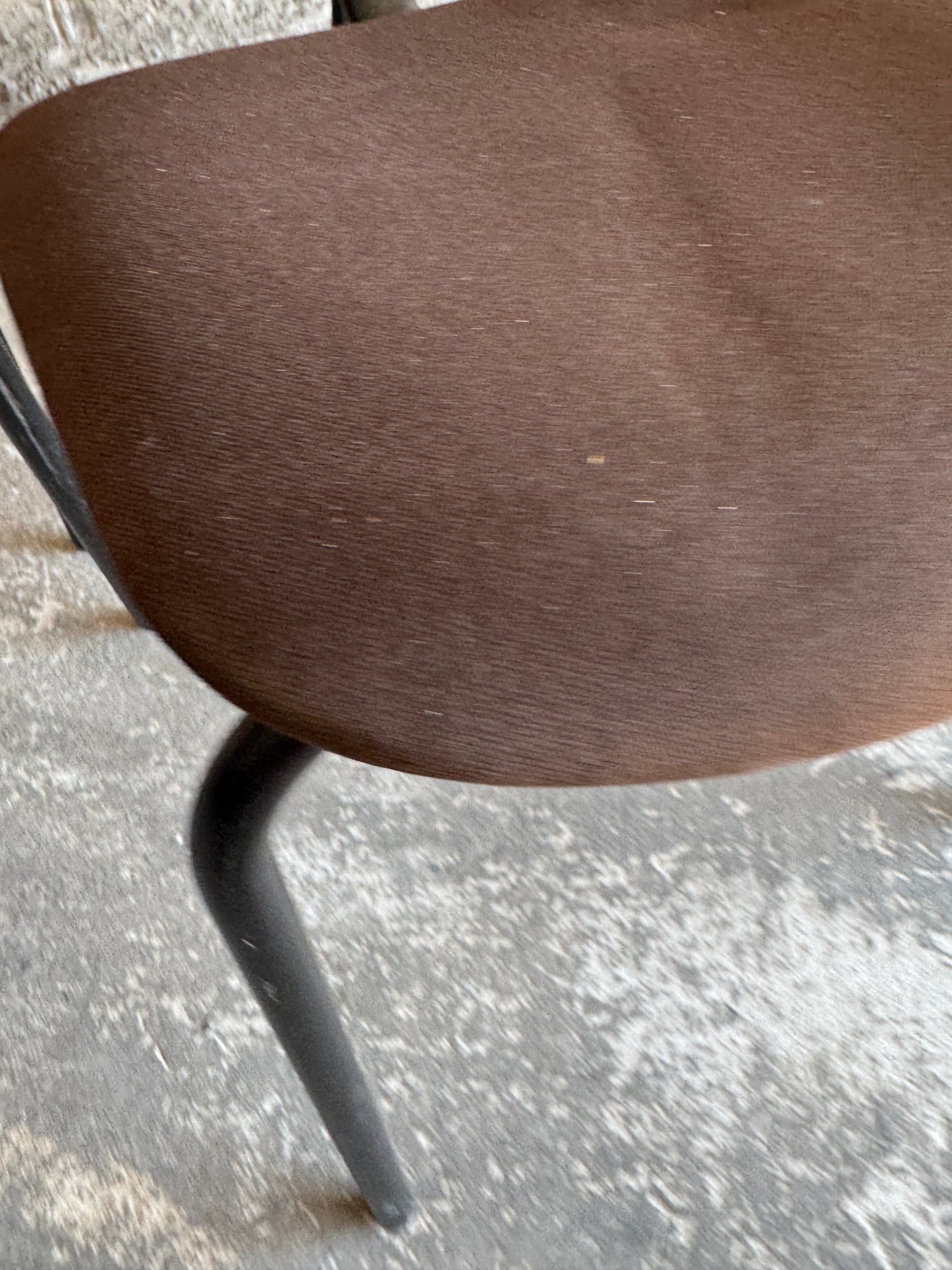 Set of 4 vintage conference chairs in brown textile
