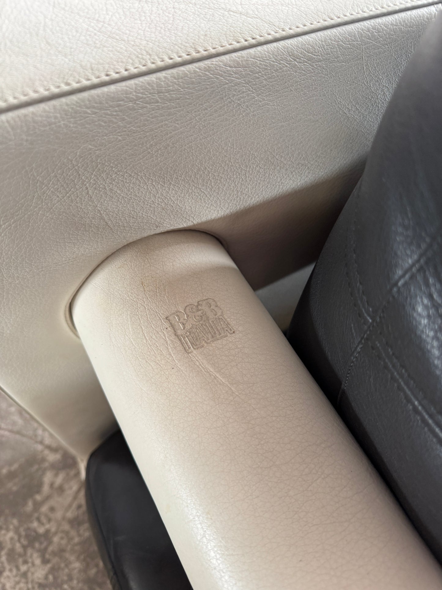 Modulaire BnB Italia zetel in zwart-wit leder (3 modules)