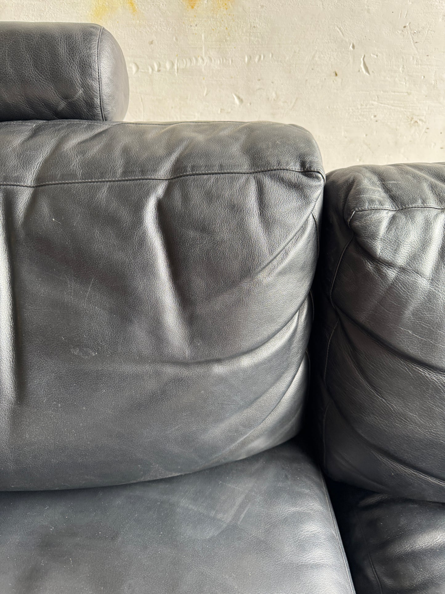 Modulaire BnB Italia zetel in zwart-wit leder (3 modules)