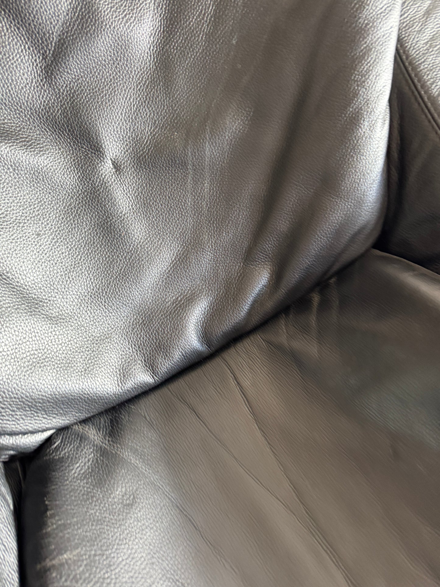 Vintage Scandinavische leren fauteuil + voetenbank van Ake Fribytter voor Mobel