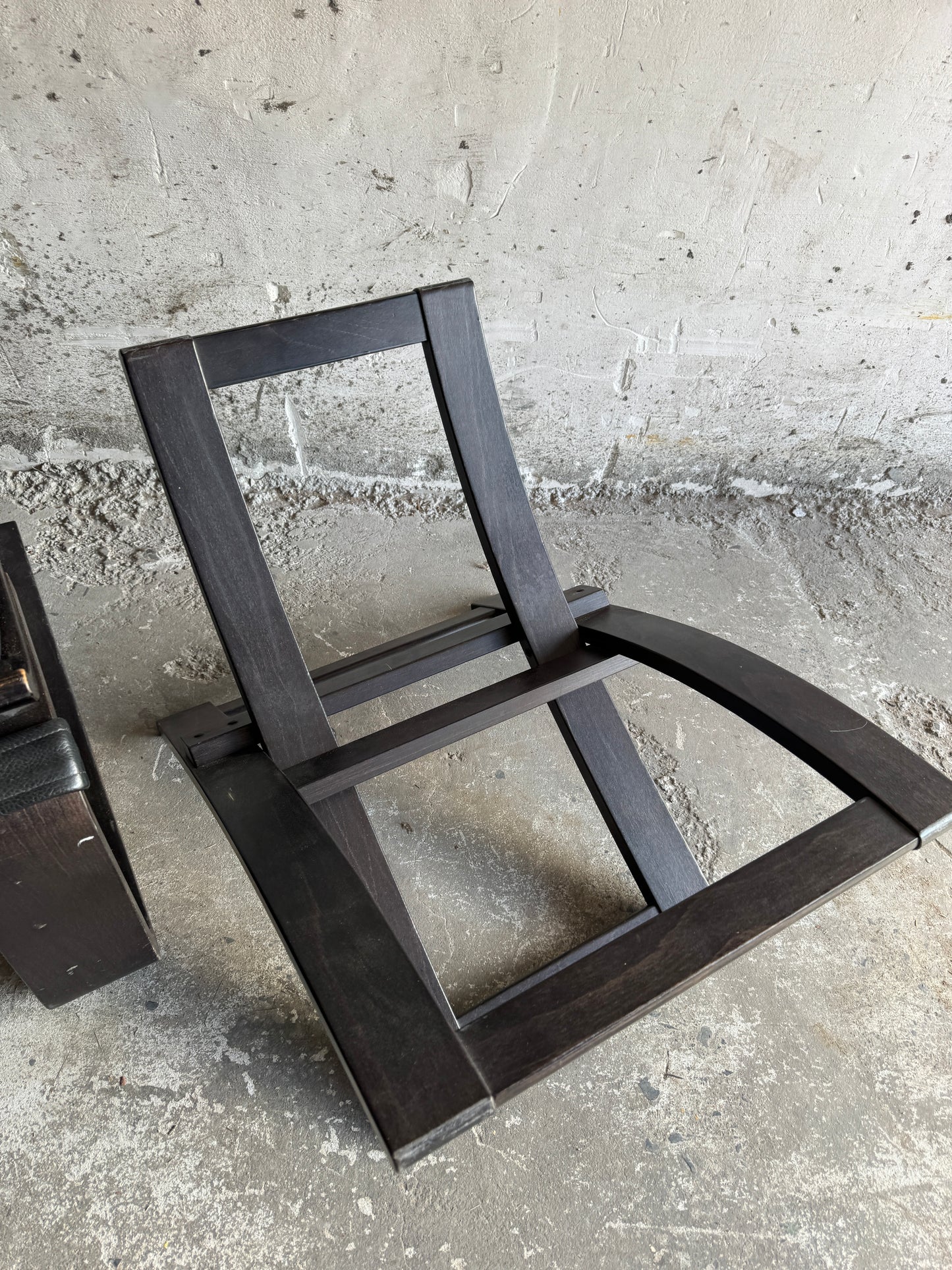 Vintage Scandinavische leren fauteuil + voetenbank van Ake Fribytter voor Mobel