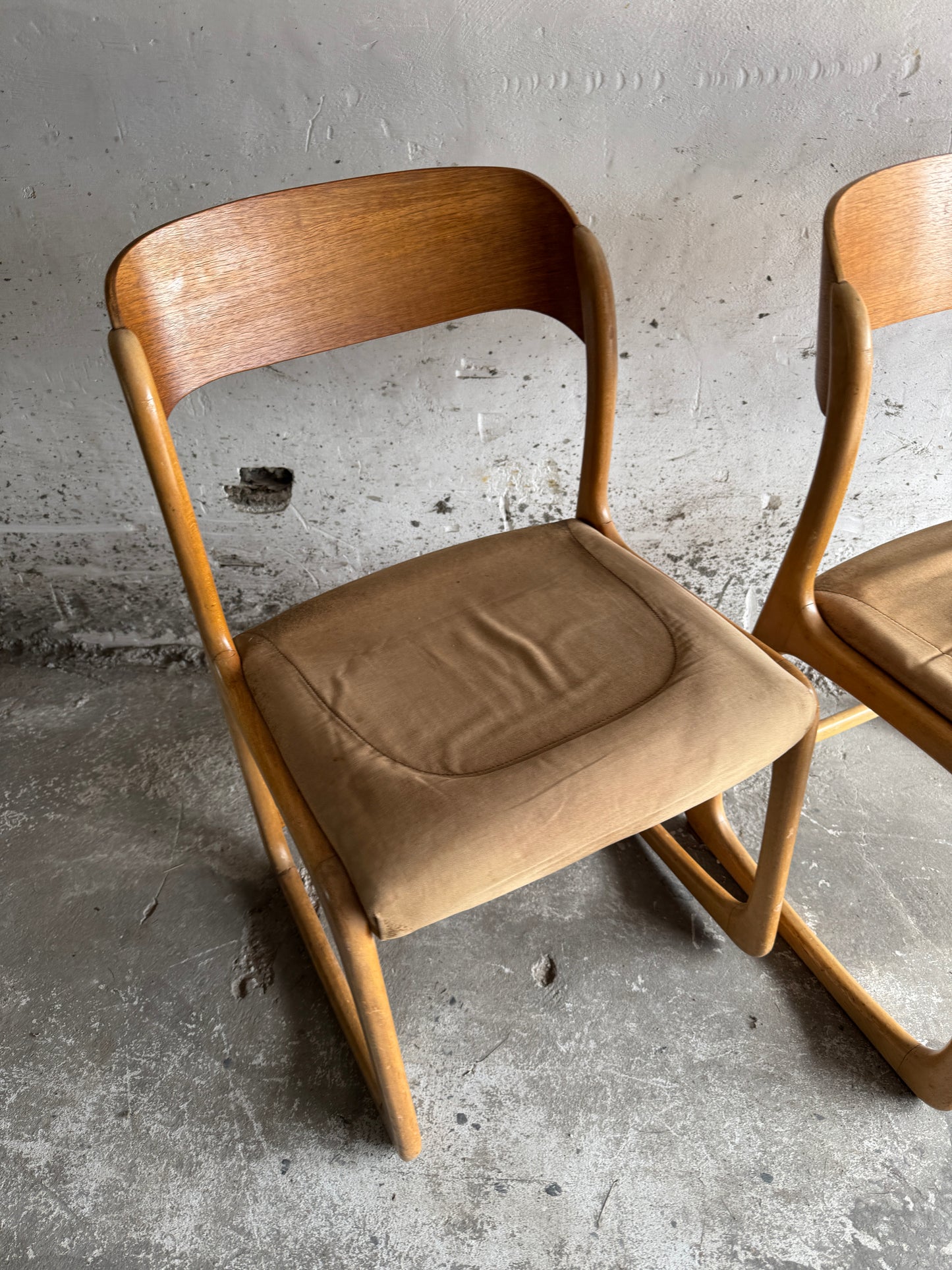 Set van 6 vintage in gebogen hout stoelen by Emile & Walter Baumann, 1960s