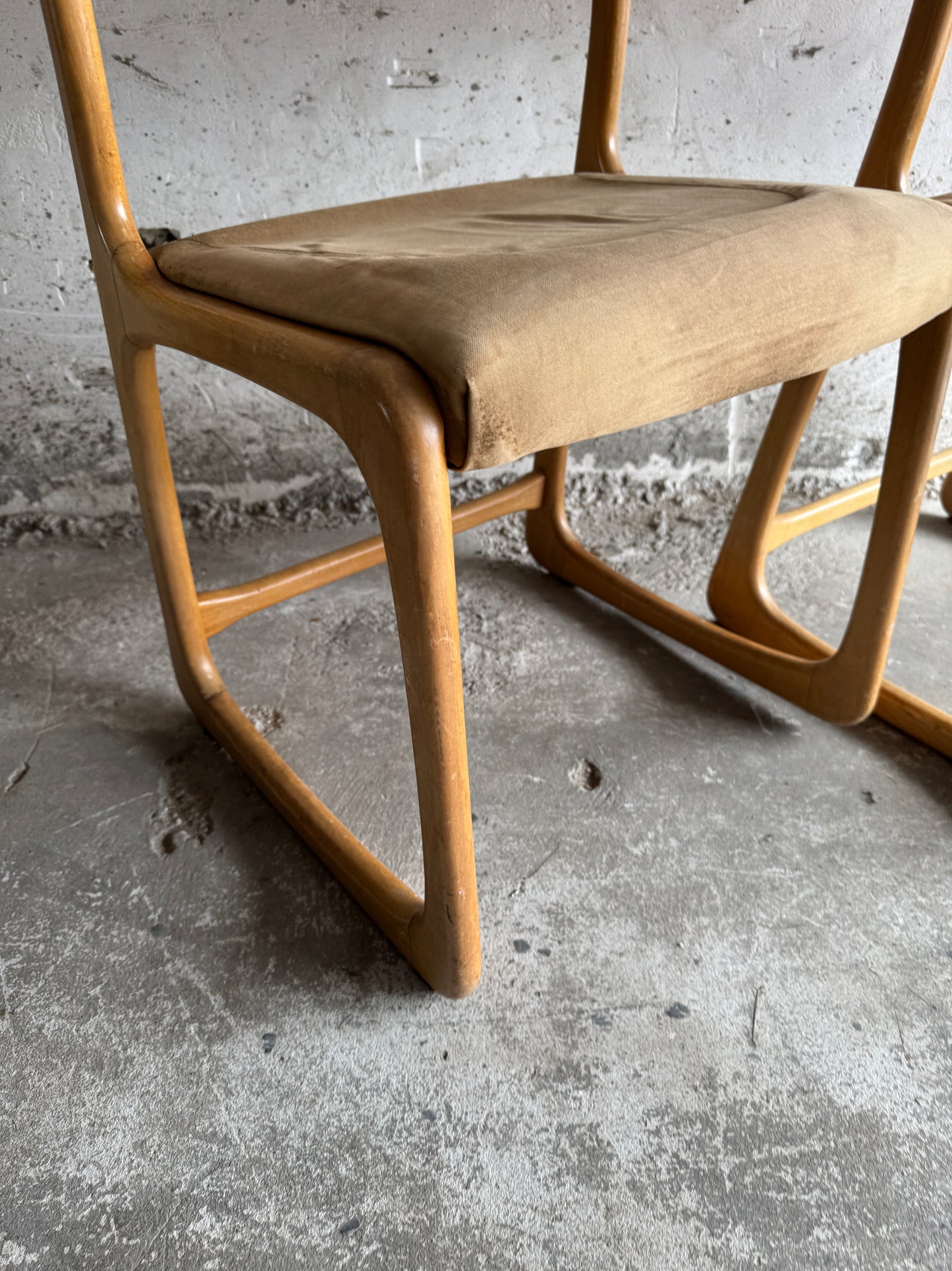 Set van 6 vintage in gebogen hout stoelen by Emile & Walter Baumann, 1960s