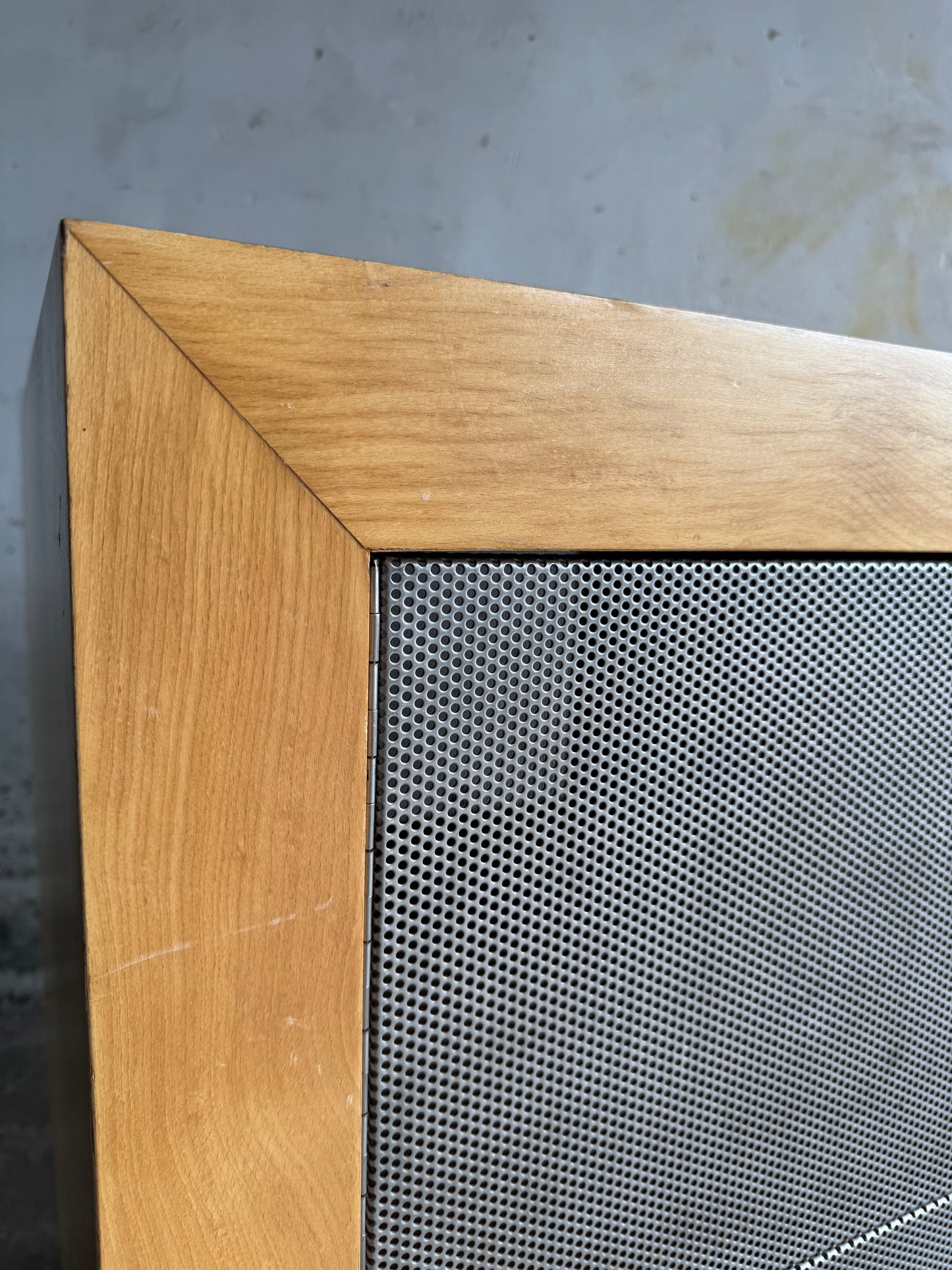 Industriële bijzetkast op wielen met metalen fronten