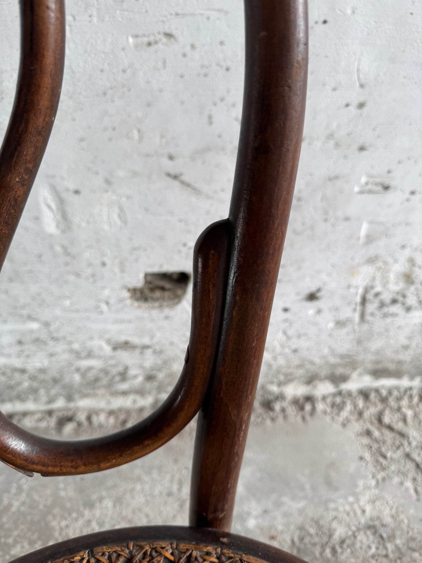Set of 3 vintage Thonet-style chairs with rattan seat