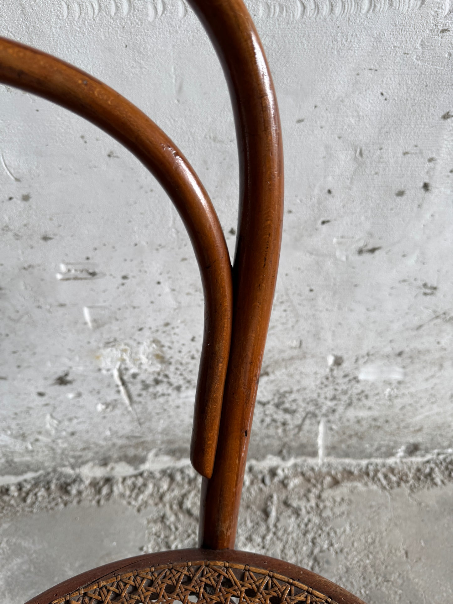 Set of 3 vintage Thonet-style chairs with rattan seat